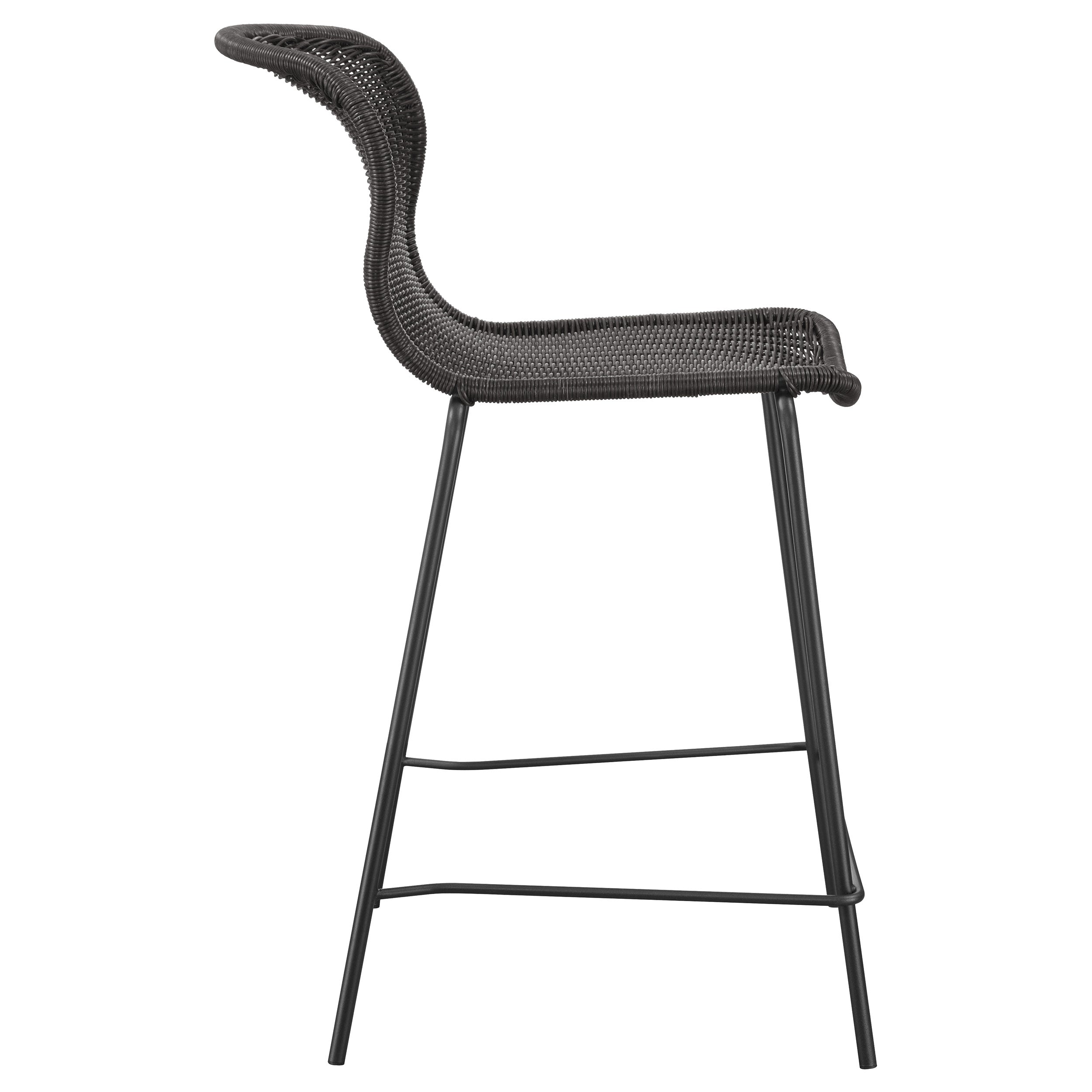 Mckinley Faux Rattan Metal Counter Chair Brown (Set of 2) — view 9
