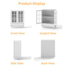 Minimalist Buffet Cabinet With Double Glass Doors And Drawer