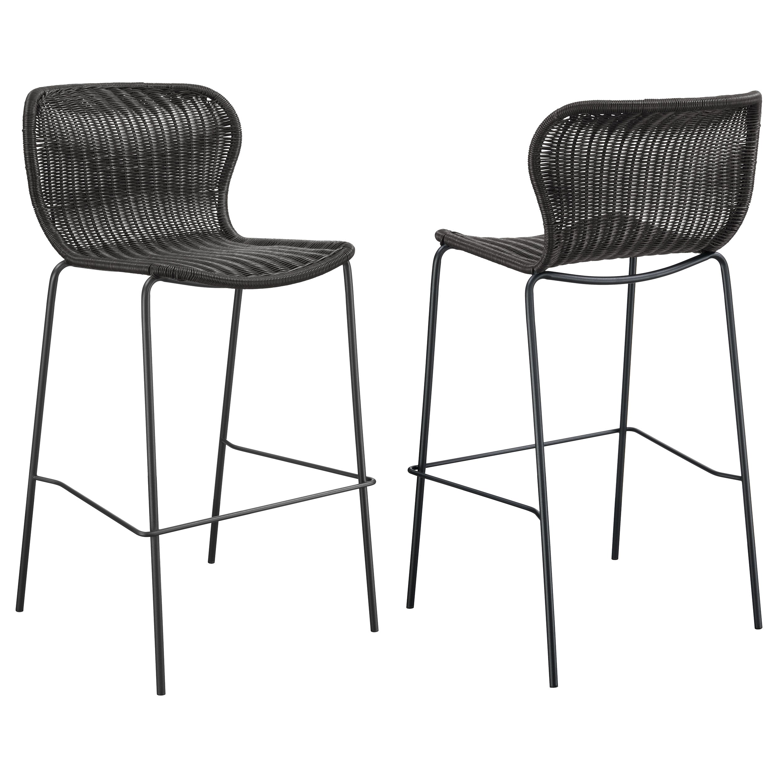 Mckinley Faux Rattan Metal Bar Chair Brown (Set of 2) — view 1