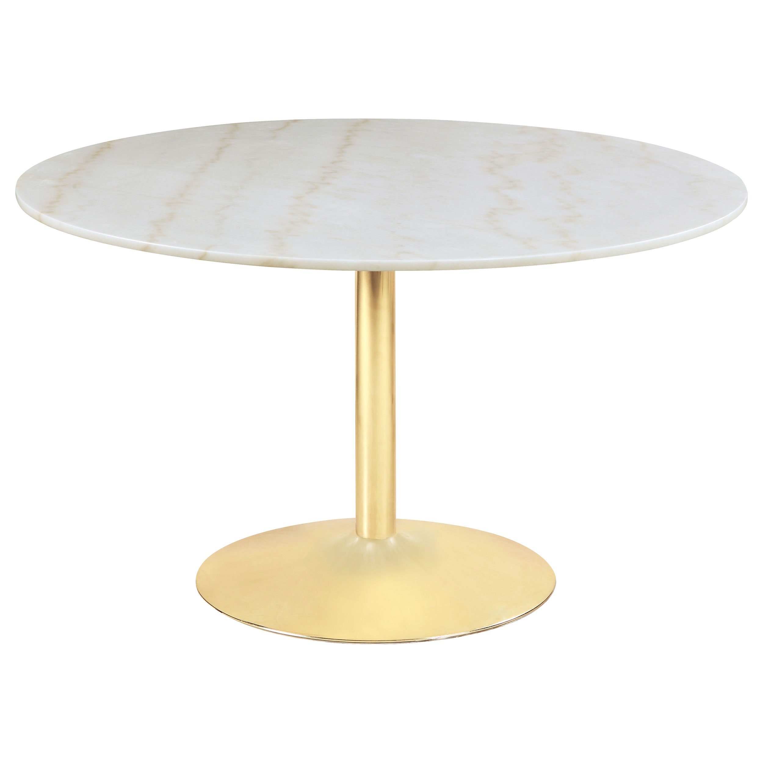 Kella Round 50-inch Marble Top Dining Table White Marble — view 1