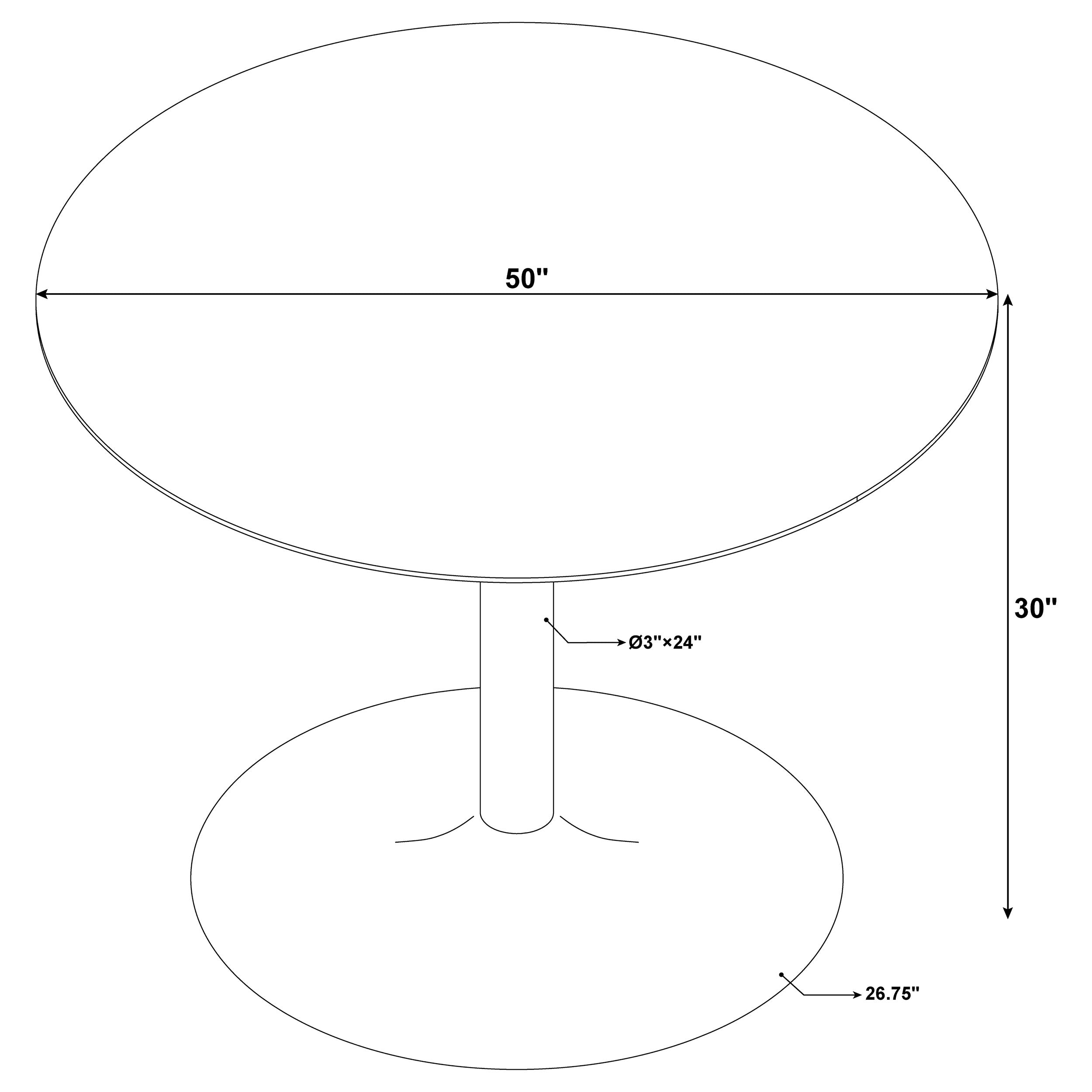 Kella Round 50-inch Marble Top Dining Table White Marble — view 5