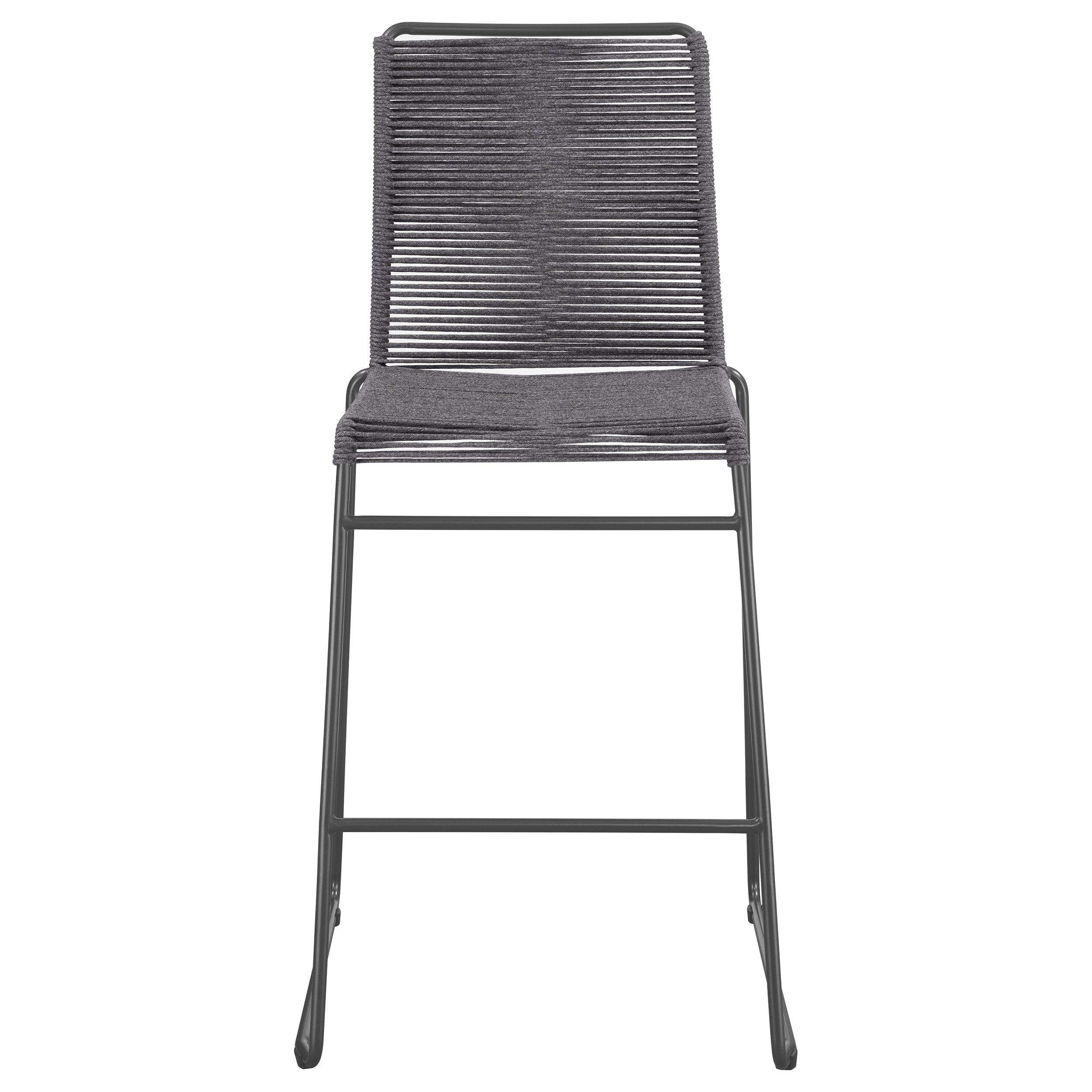 Jerome Woven Rope Metal Bar Chair Charcoal (Set of 2) — view 4