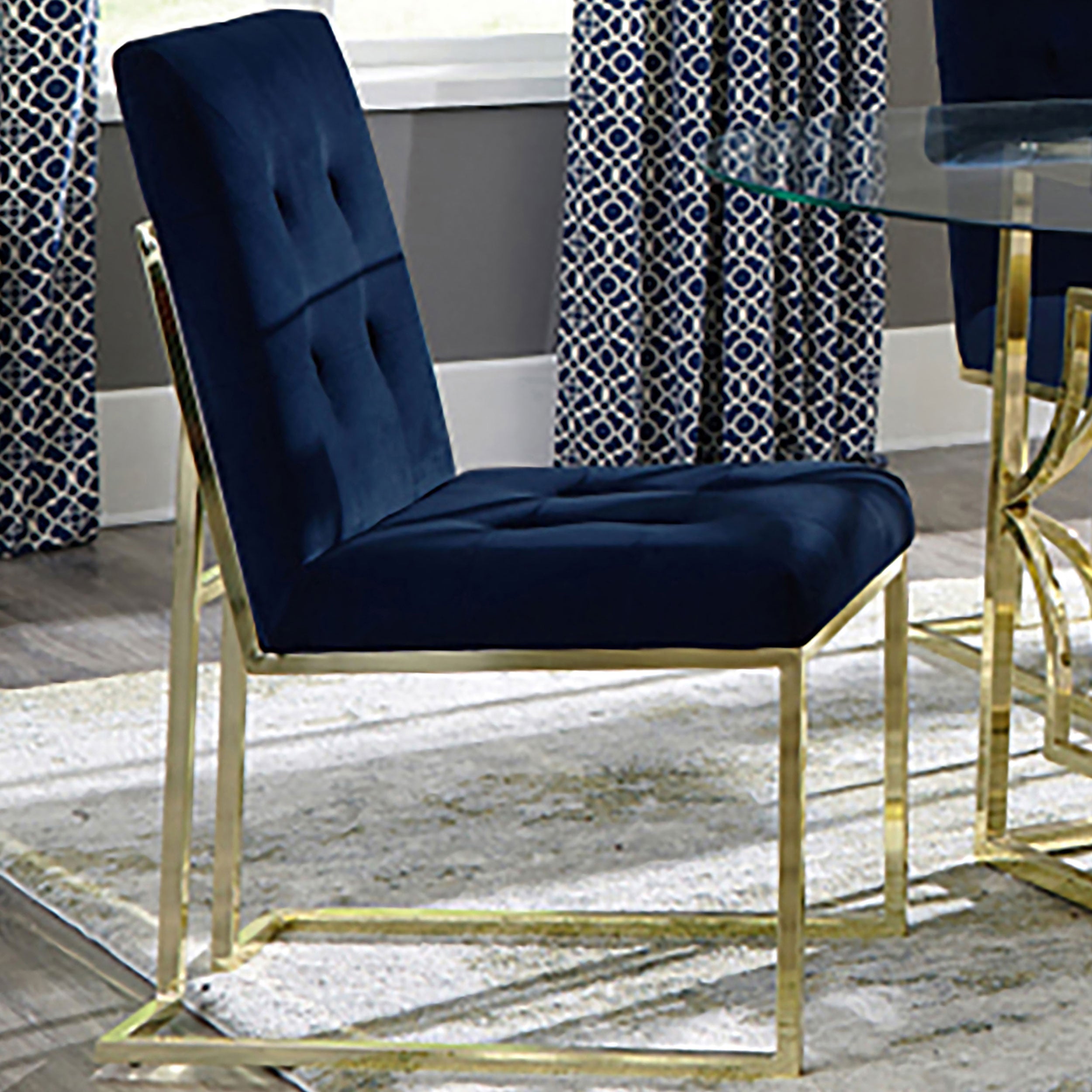 Cisco Velvet Upholstered Dining Side Chair Gold (Set of 2) — view 2