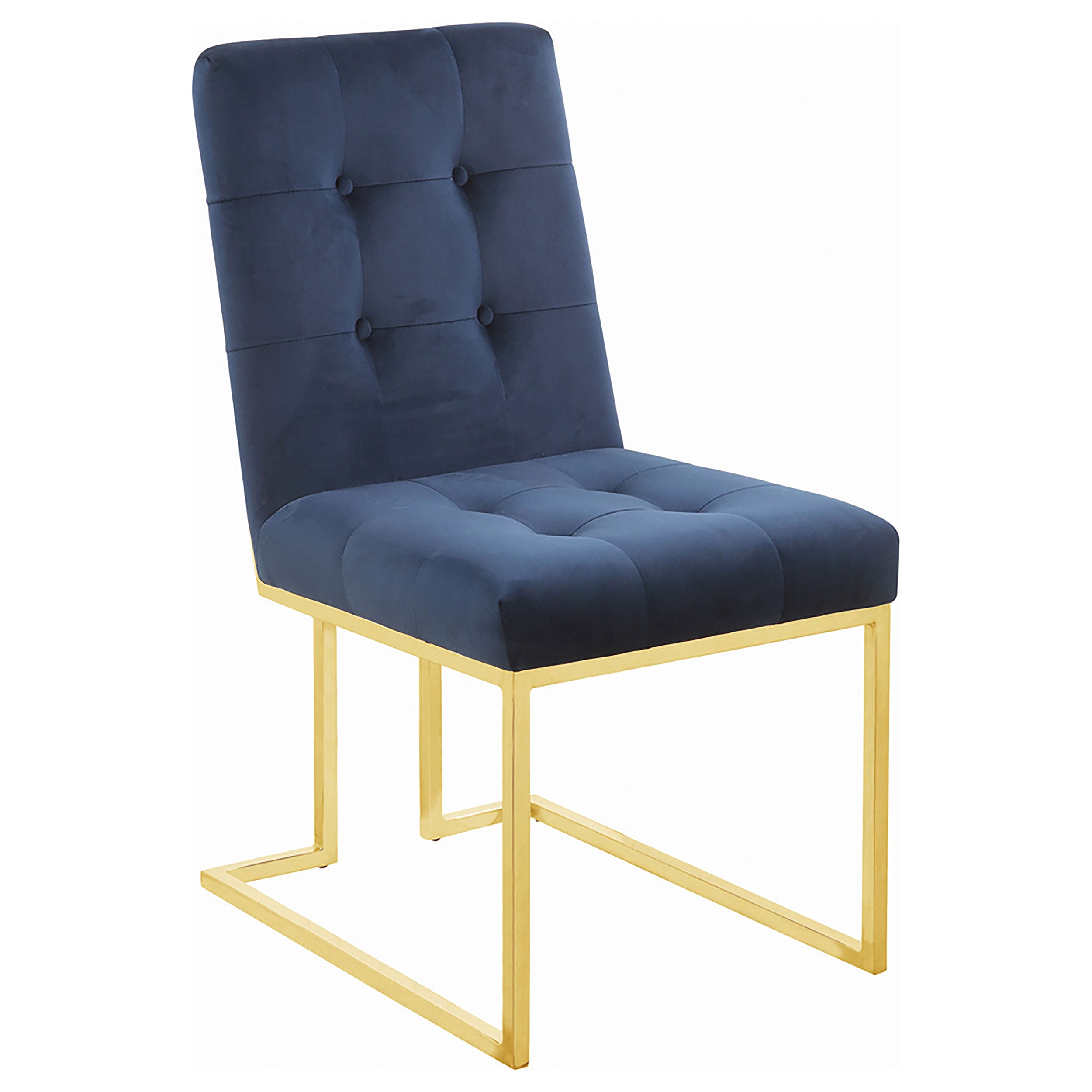 Cisco Velvet Upholstered Dining Side Chair Gold (Set of 2) — view 3