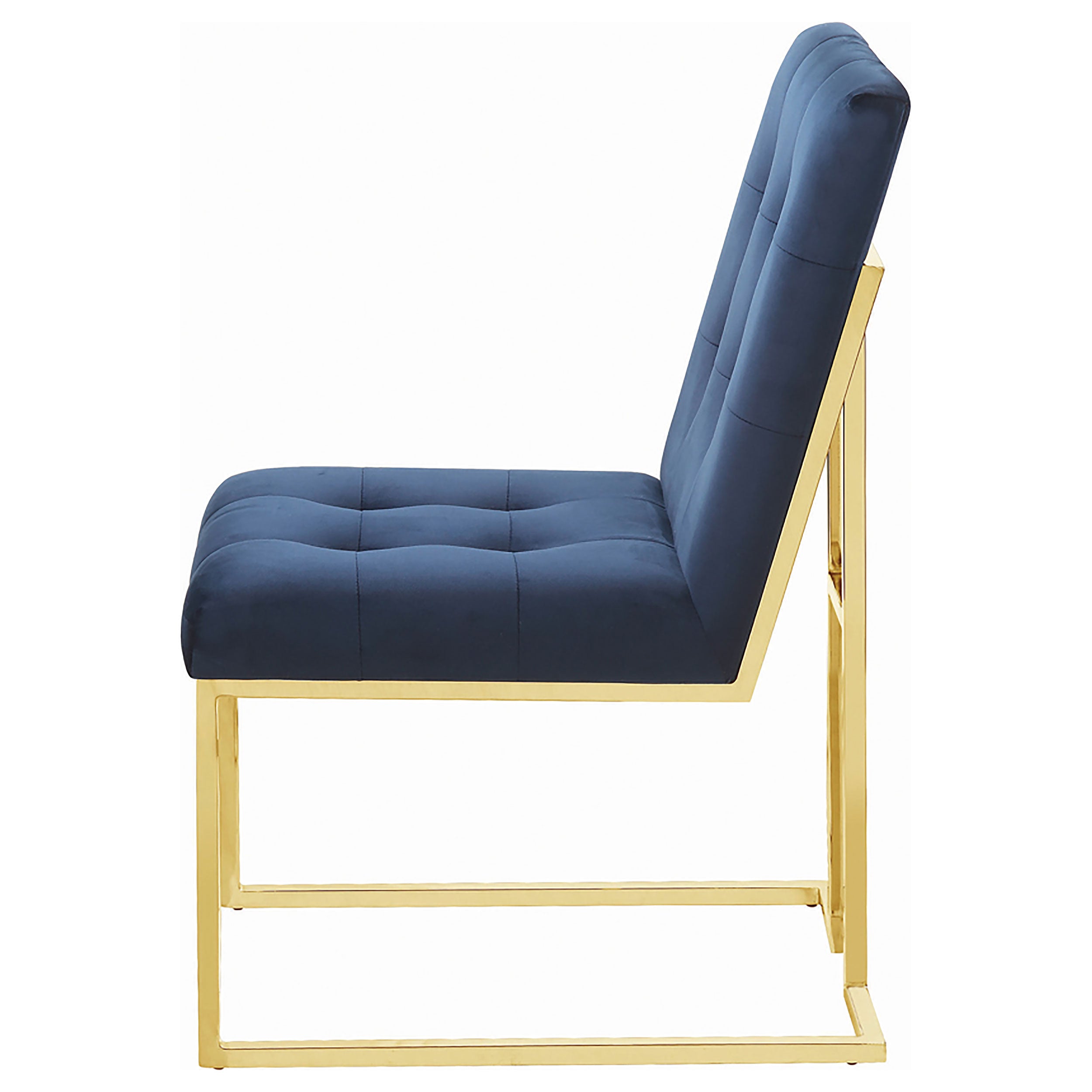 Cisco Velvet Upholstered Dining Side Chair Gold (Set of 2) — view 6