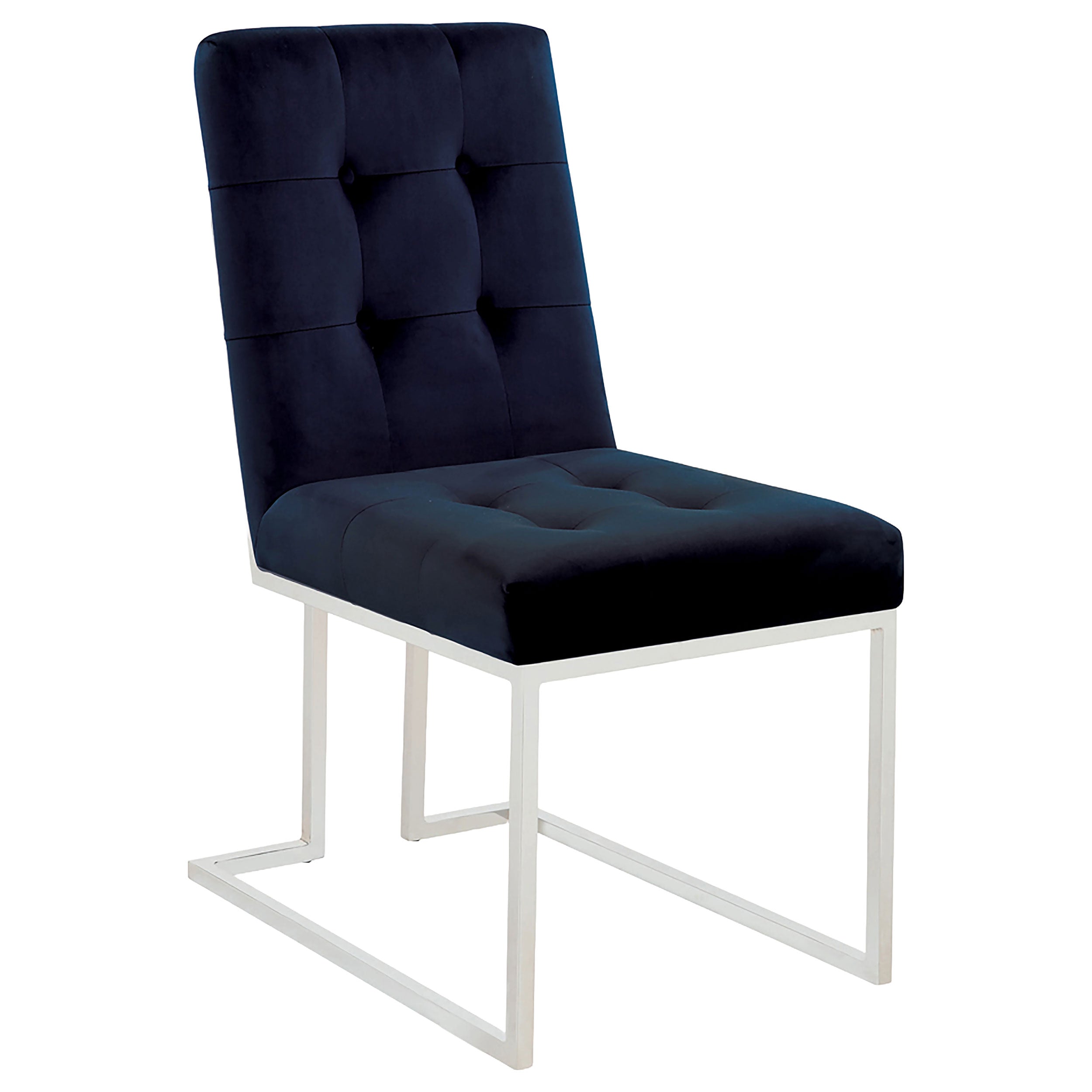 Cisco Velvet Upholstered Dining Side Chair Chrome (Set of 2) — view 3