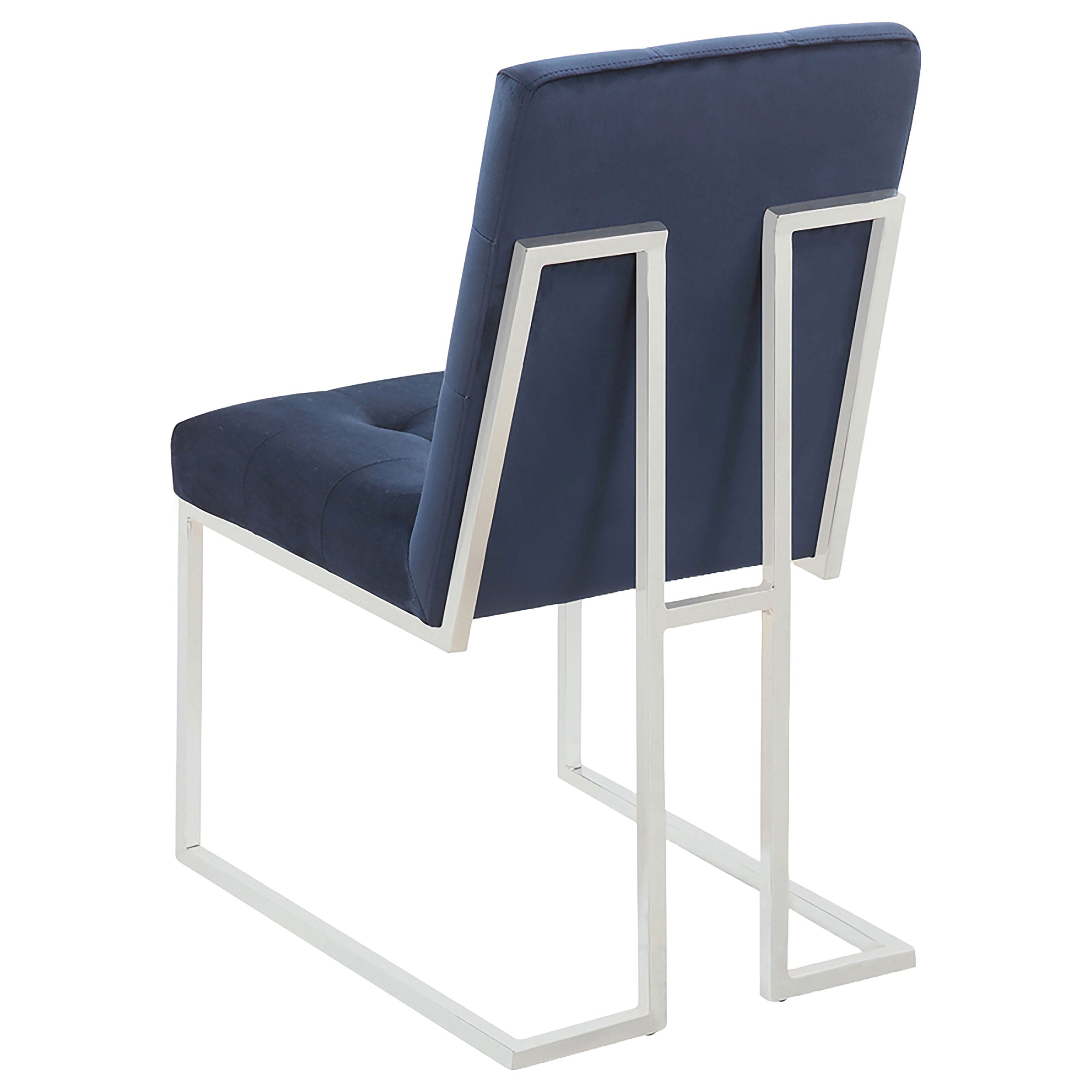 Cisco Velvet Upholstered Dining Side Chair Chrome (Set of 2) — view 6