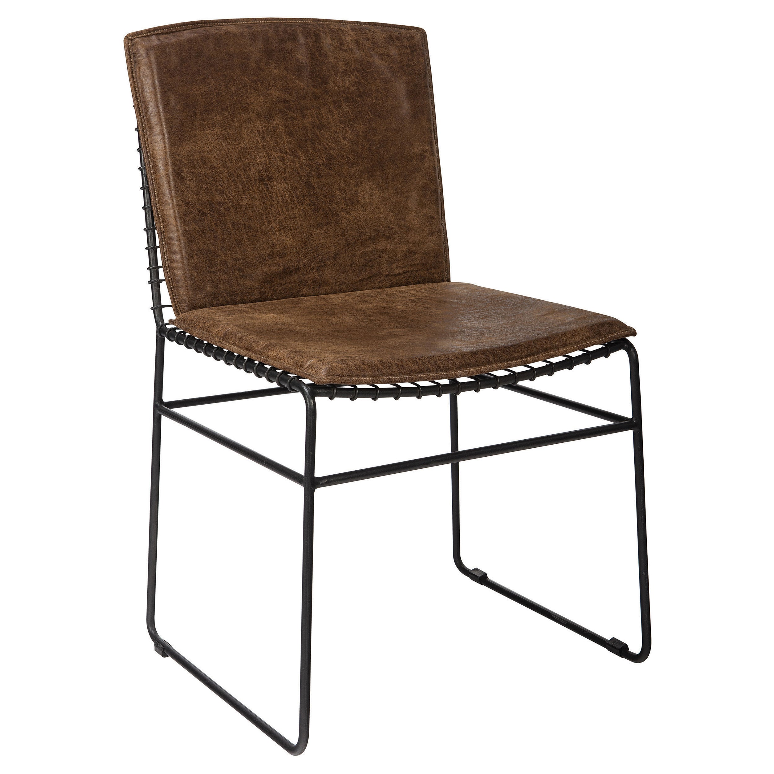 Abbott Metal Dining Side Chair Antique Brown (Set of 2) — view 3