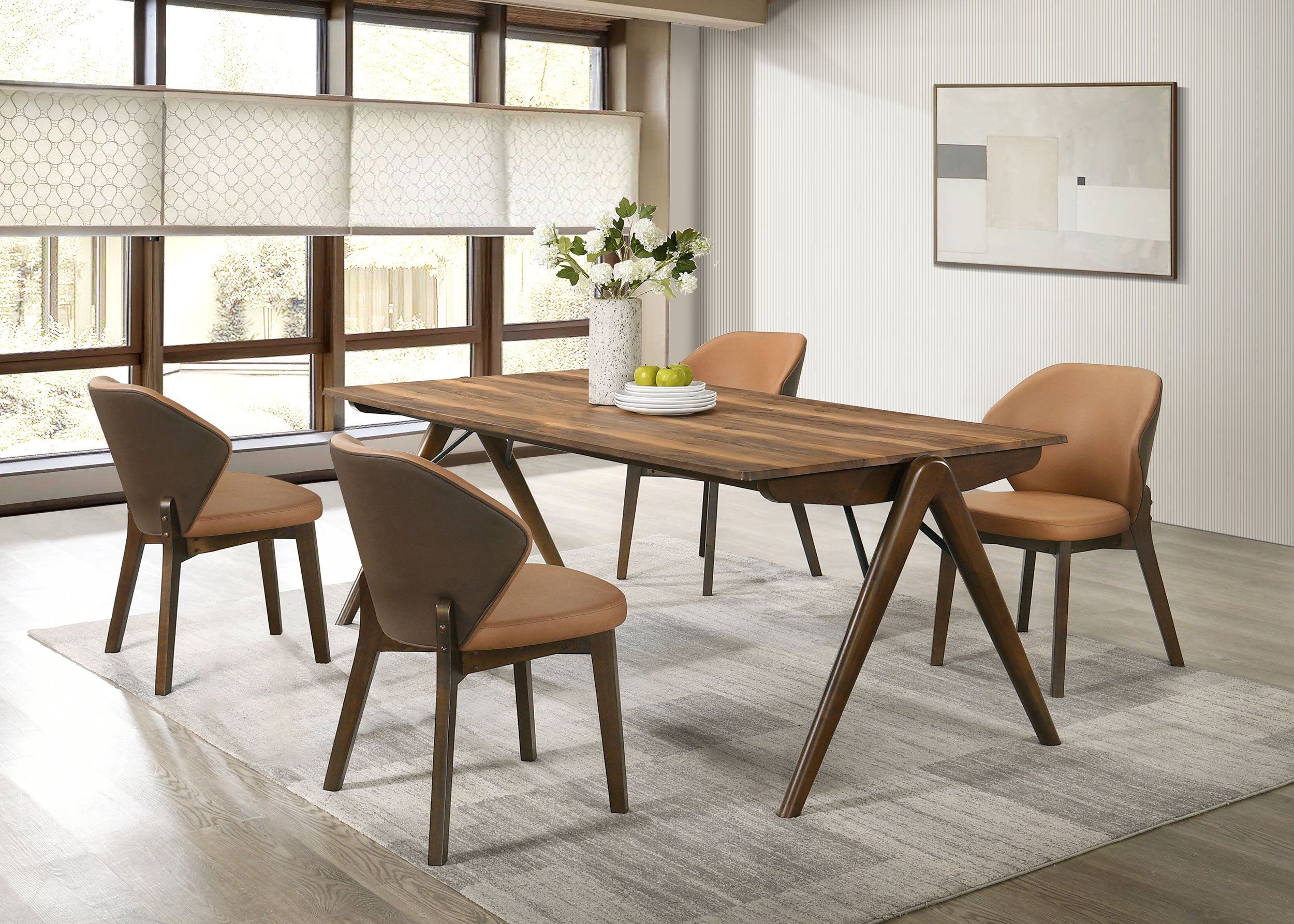 Randolph 5-piece Rectangular Dining Table Sheesham and Brown — view 1