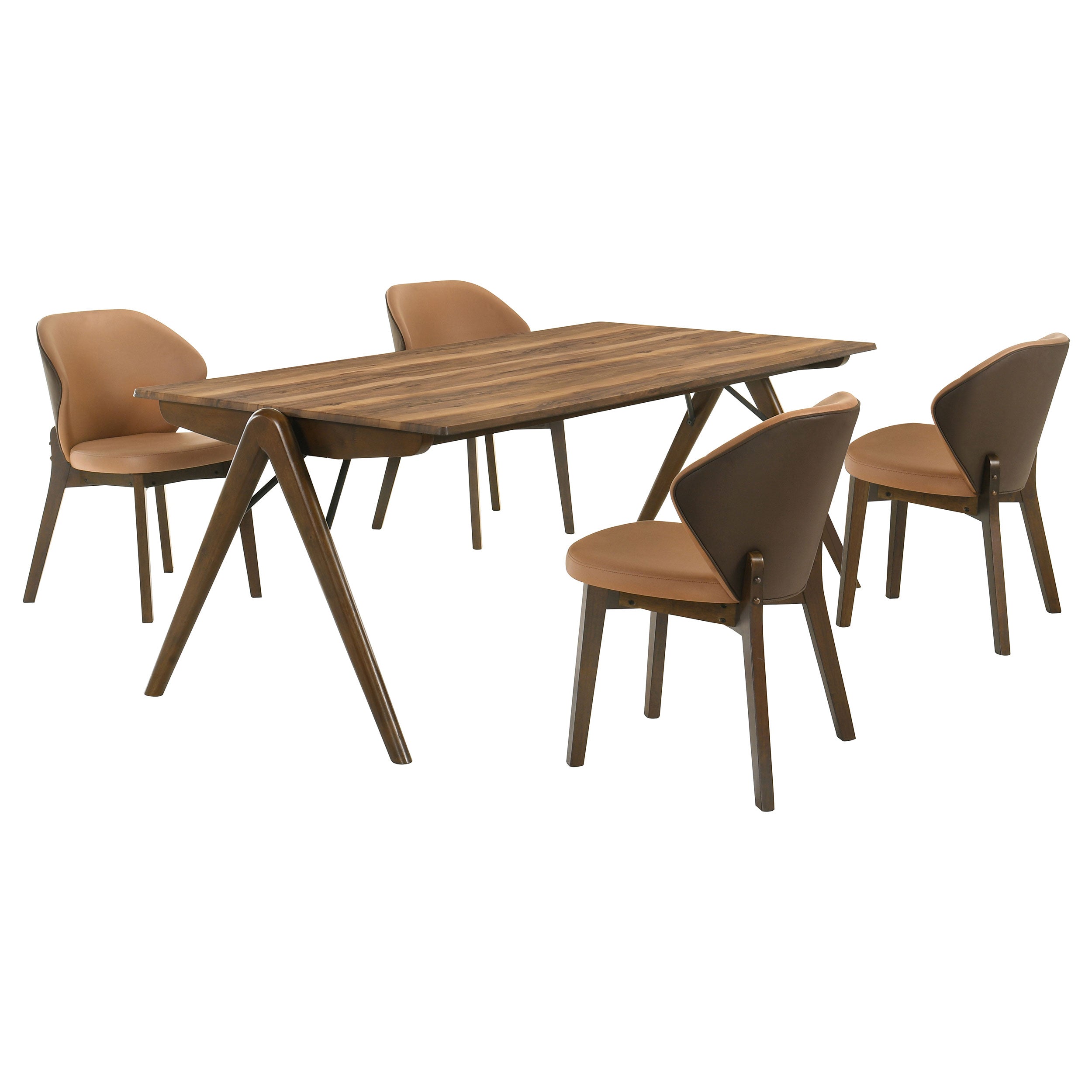 Randolph 5-piece Rectangular Dining Table Sheesham and Brown — view 2