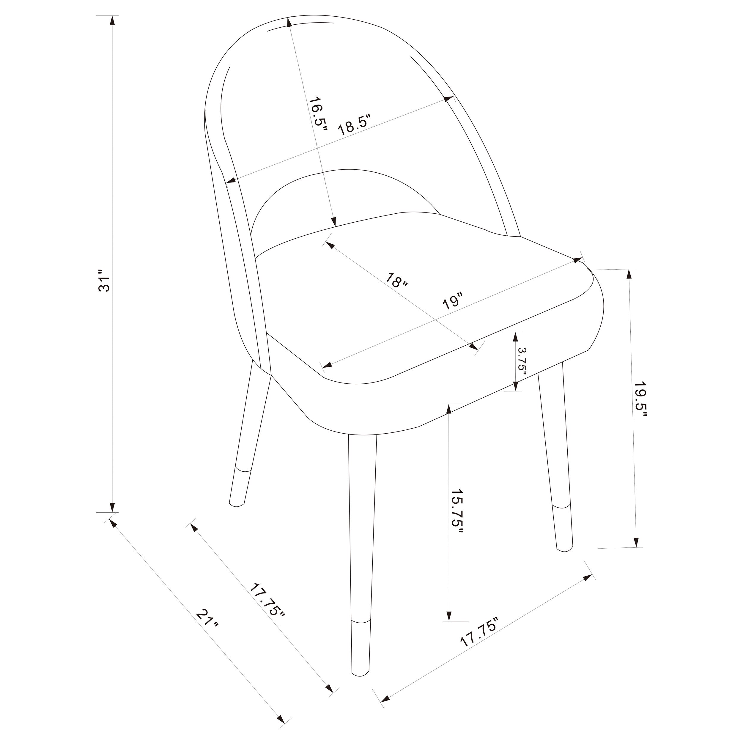 Lindsey Upholstered Dining Side Chair Grey (Set of 2) — view 15
