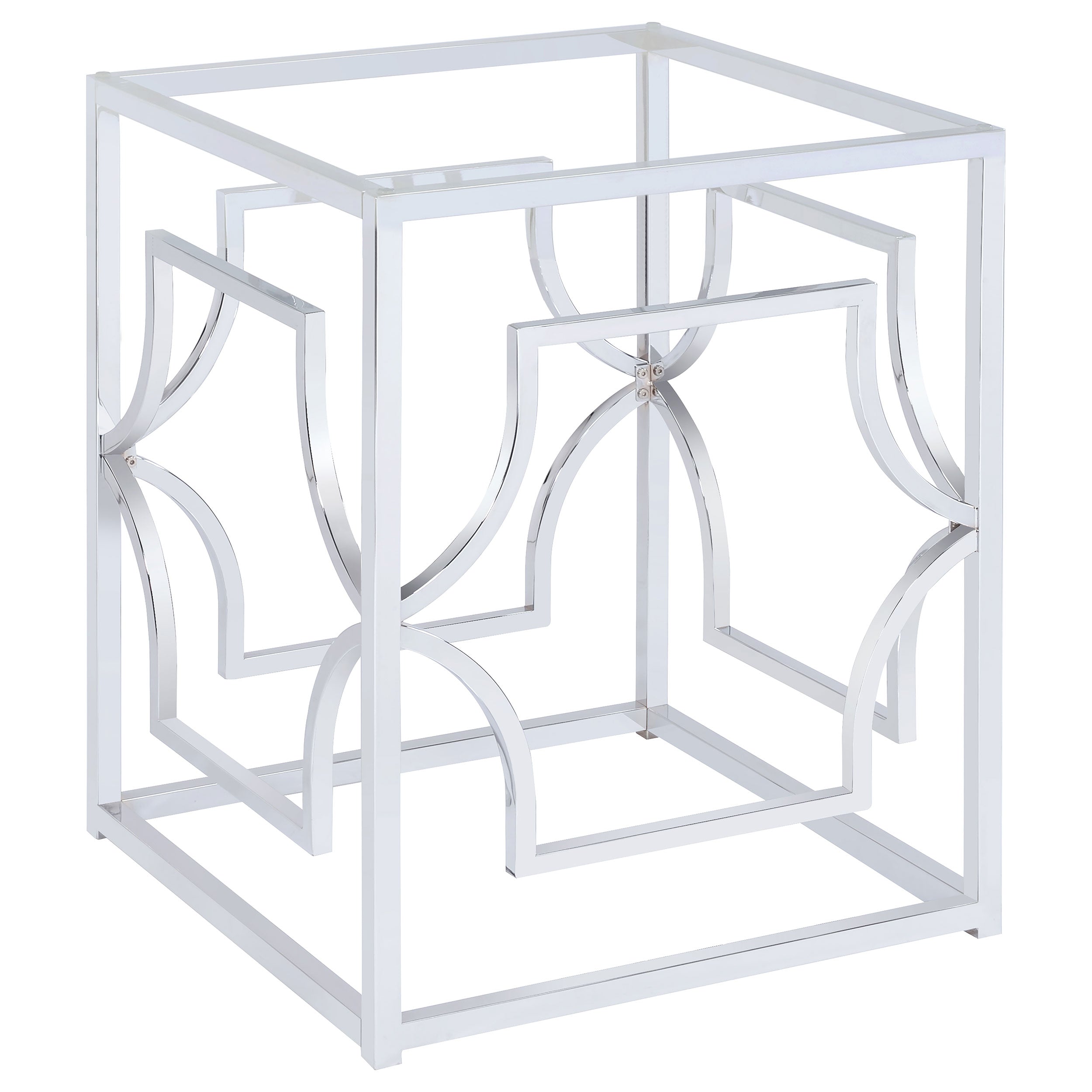 Starlight Square Metal Dining Table Base Chrome — view 1
