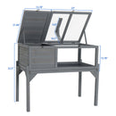 Tortoise Habitat Indoor & Outdoor Wooden Tortoise House With Detachable Legs Reptile Cage For Small Animals Non Leak Waterproof Tray - Gray