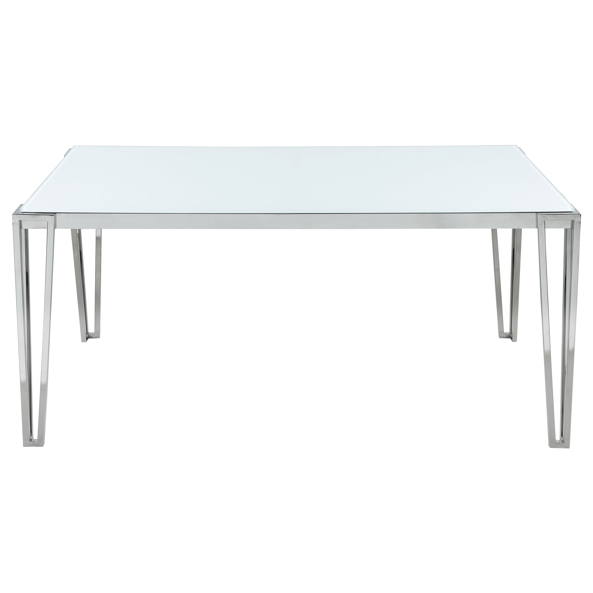 Pauline Rectangular 64-inch Glass Top Dining Table Chrome — view 3