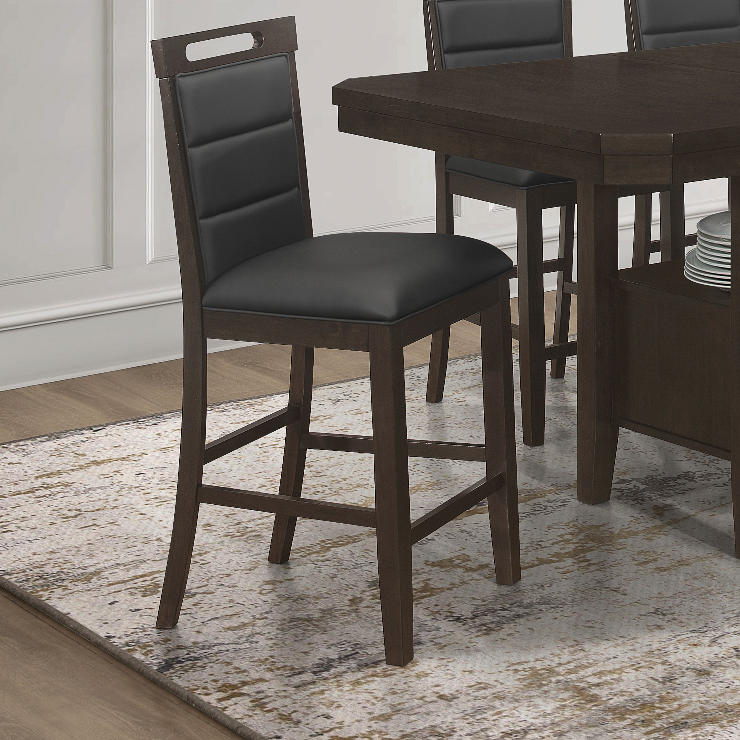 Prentiss Upholstered Counter Chair Cappuccino (Set of 2) — view 2