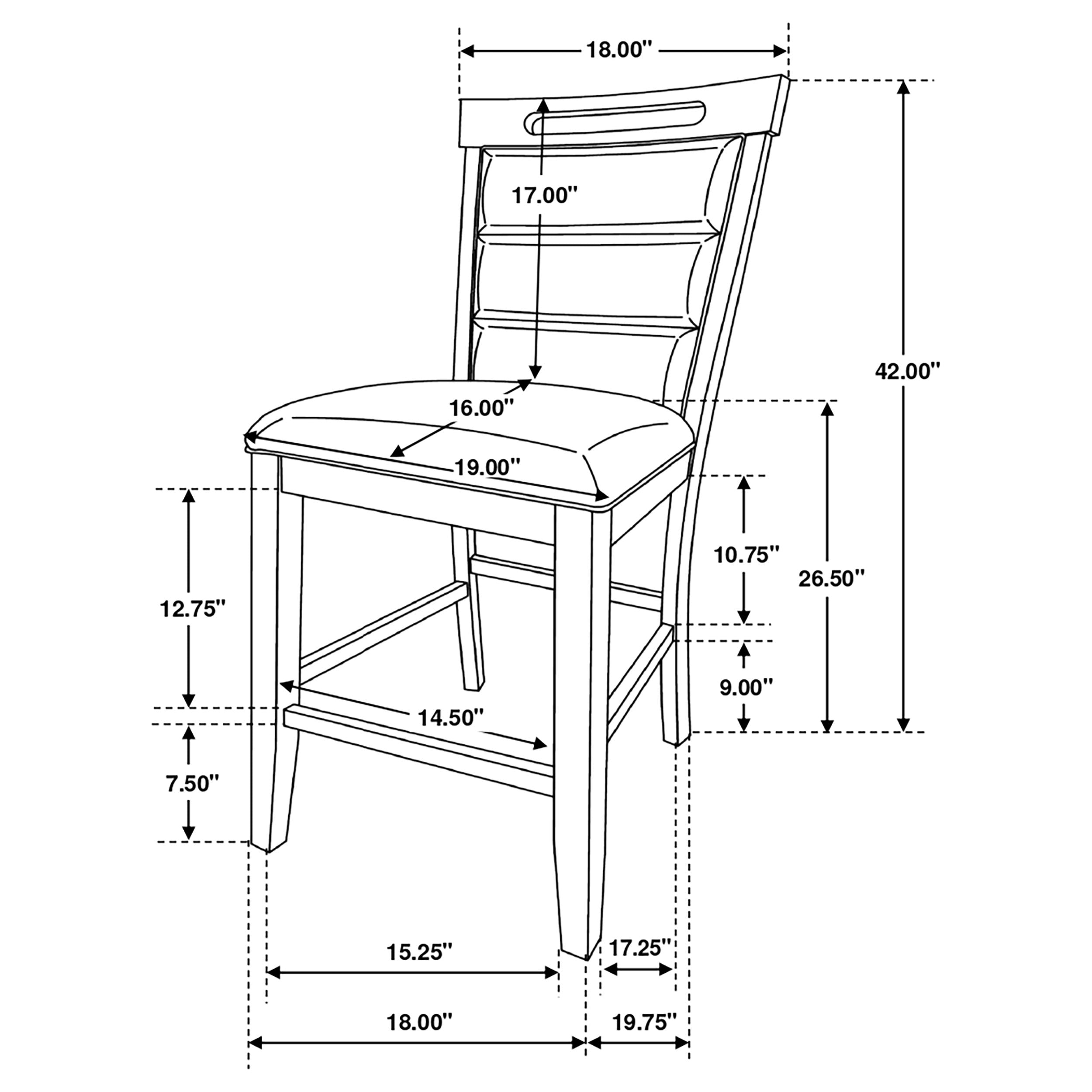 Prentiss Upholstered Counter Chair Cappuccino (Set of 2) — view 10