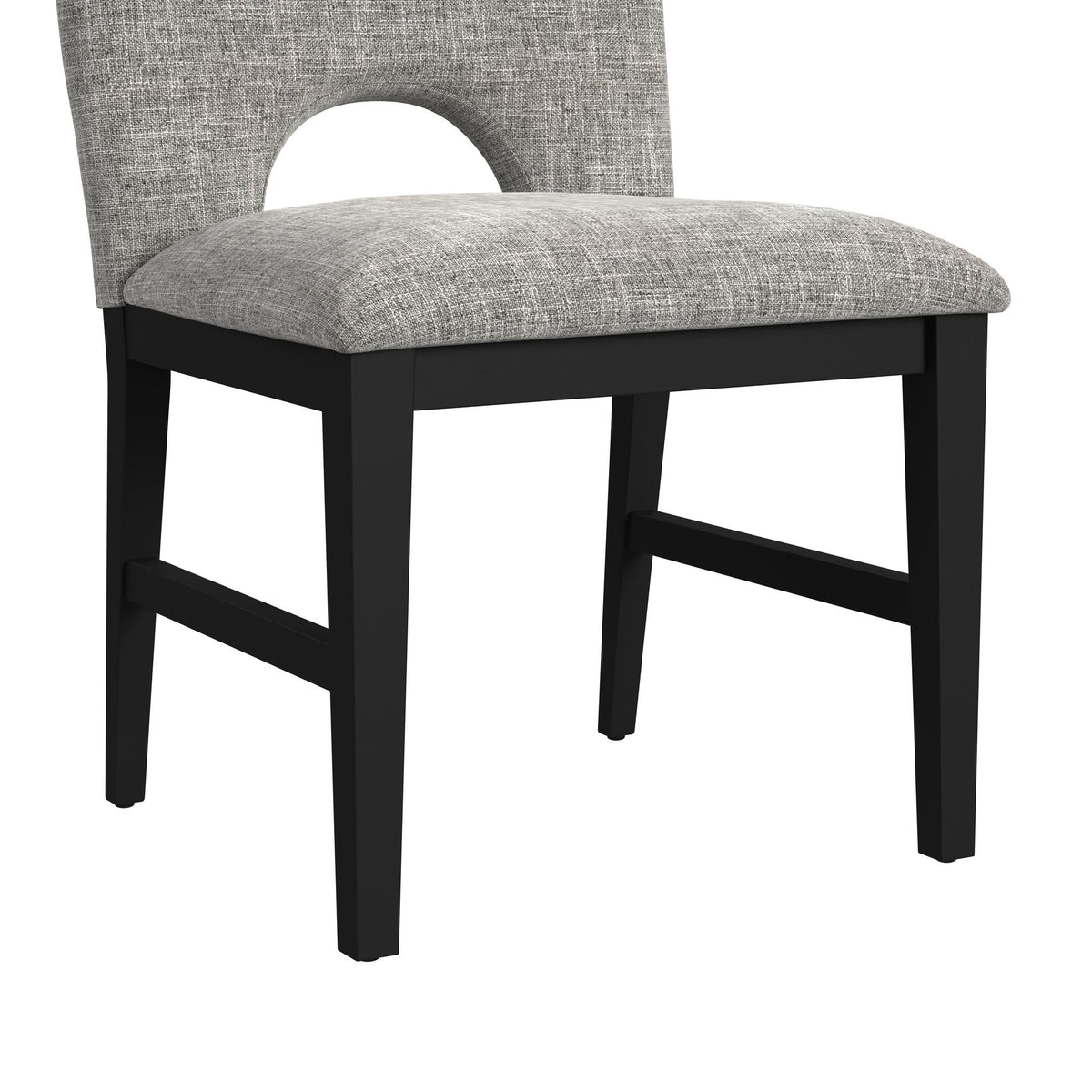 Oregon Fabric Dining Side Chair (Set of 2) in Gray / Black by Elements International, view 2