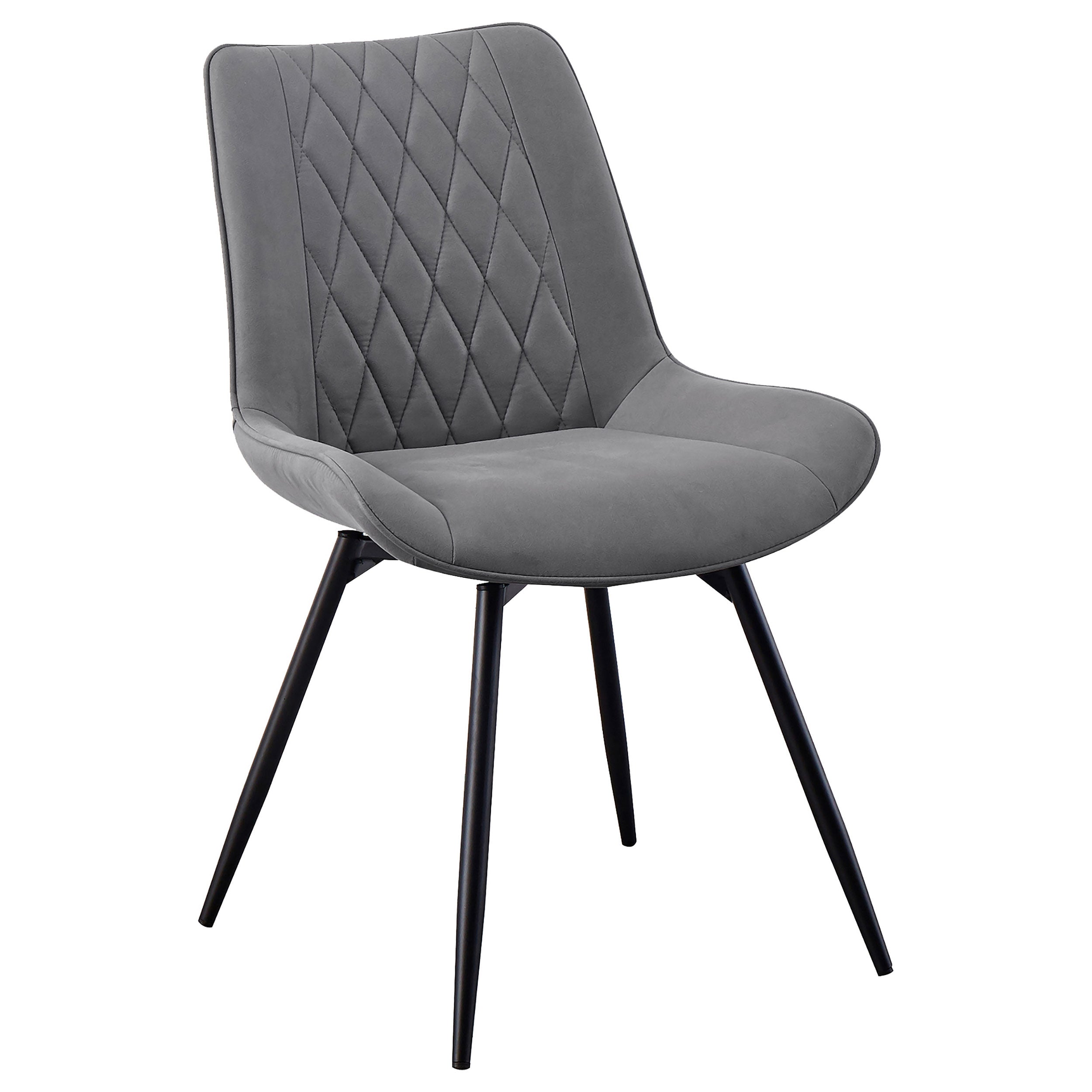 Diggs Upholstered Swivel Dining Side Chair Grey (Set of 2) — view 3