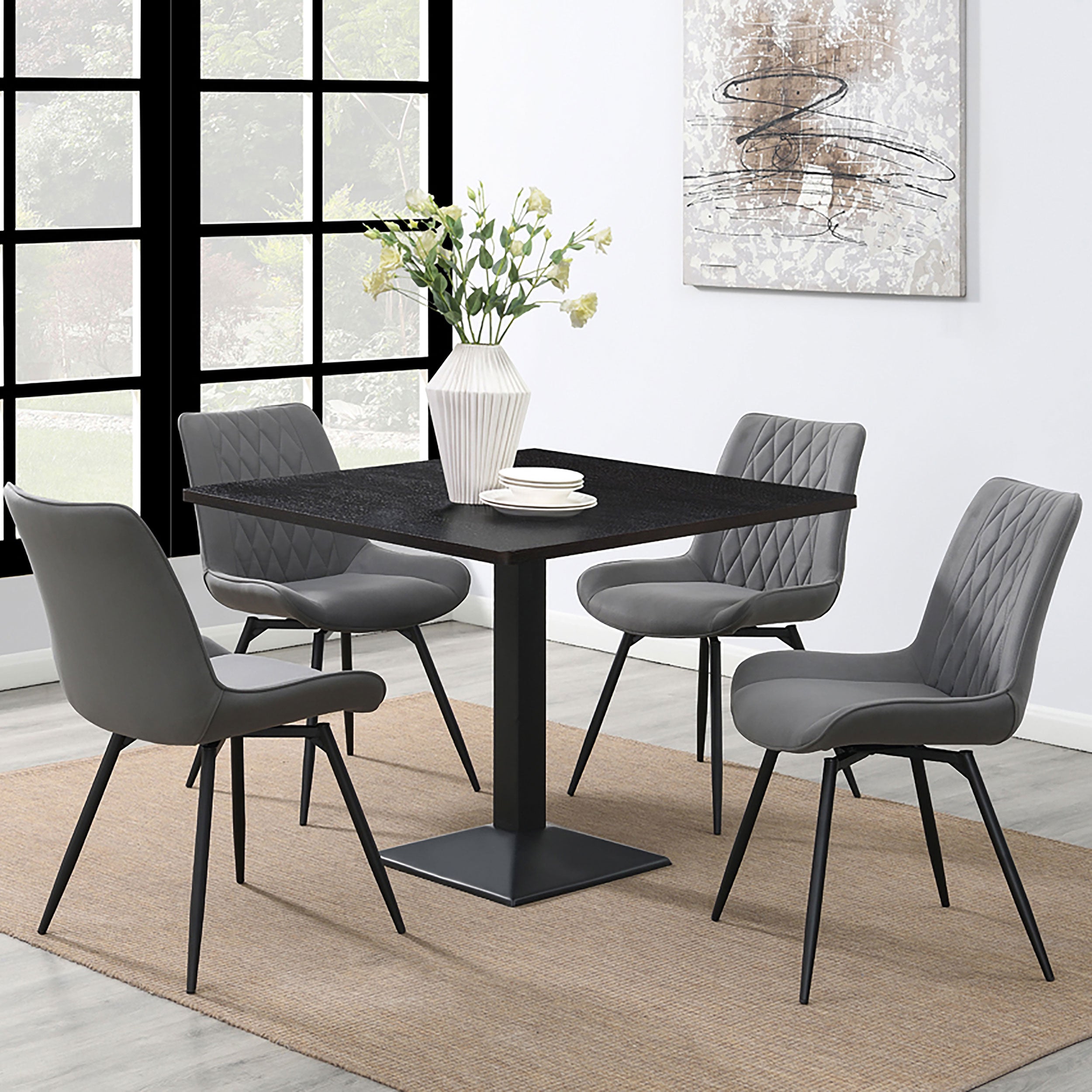 Diggs Upholstered Swivel Dining Side Chair Grey (Set of 2) — view 13