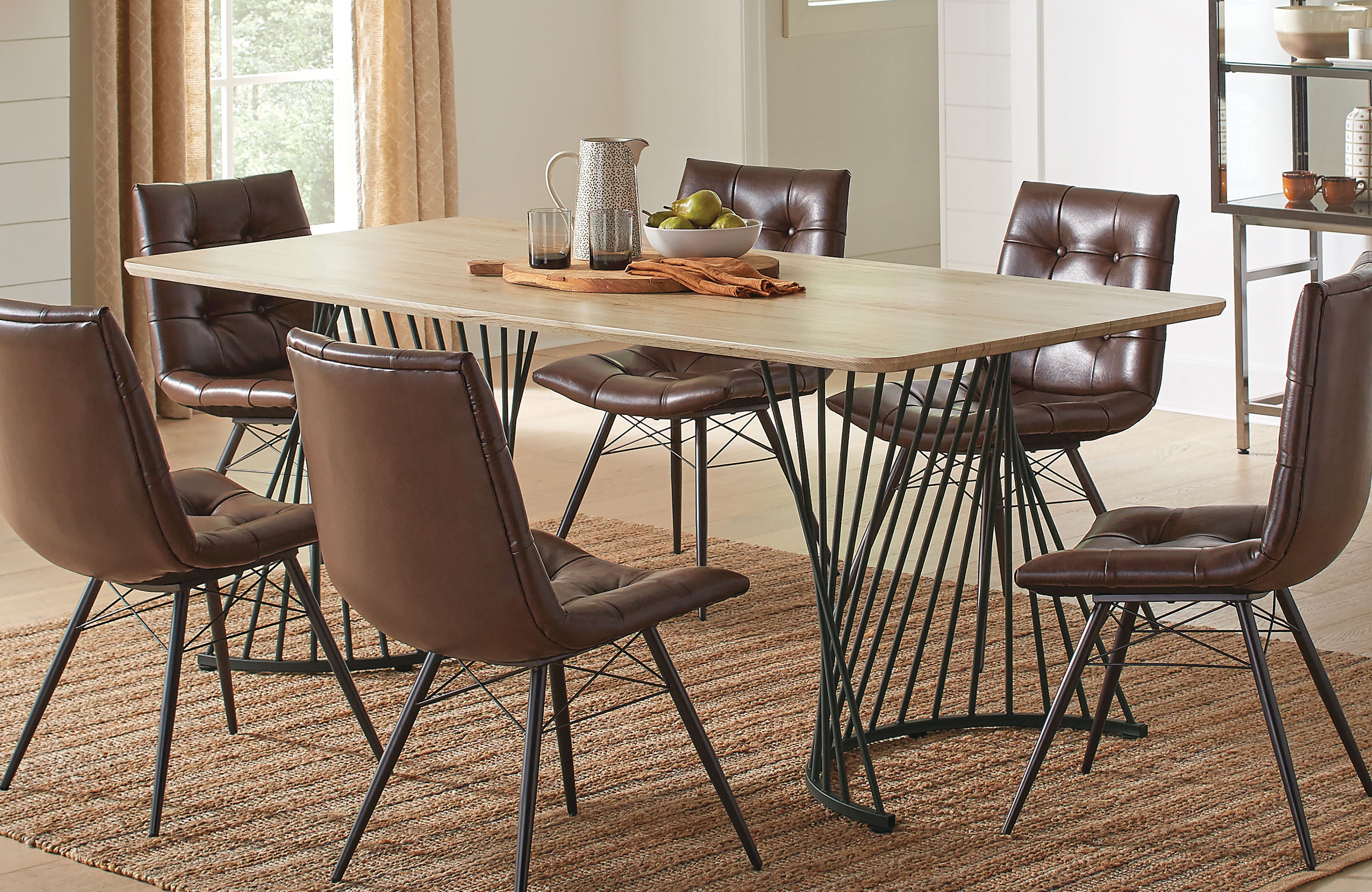 Altus 80-inch Composite Wood Dining Table Natural Oak — view 2