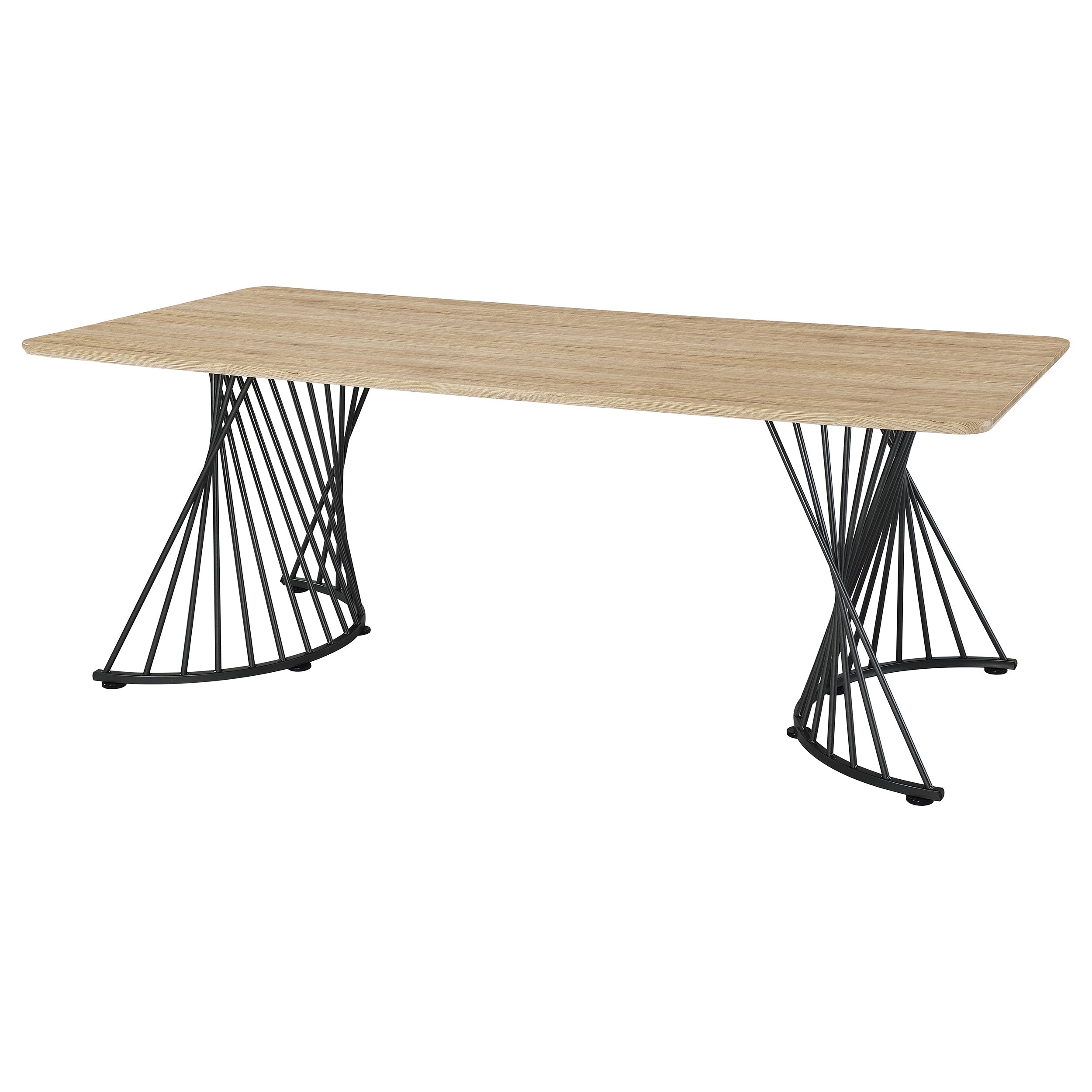 Altus 80-inch Composite Wood Dining Table Natural Oak — view 8
