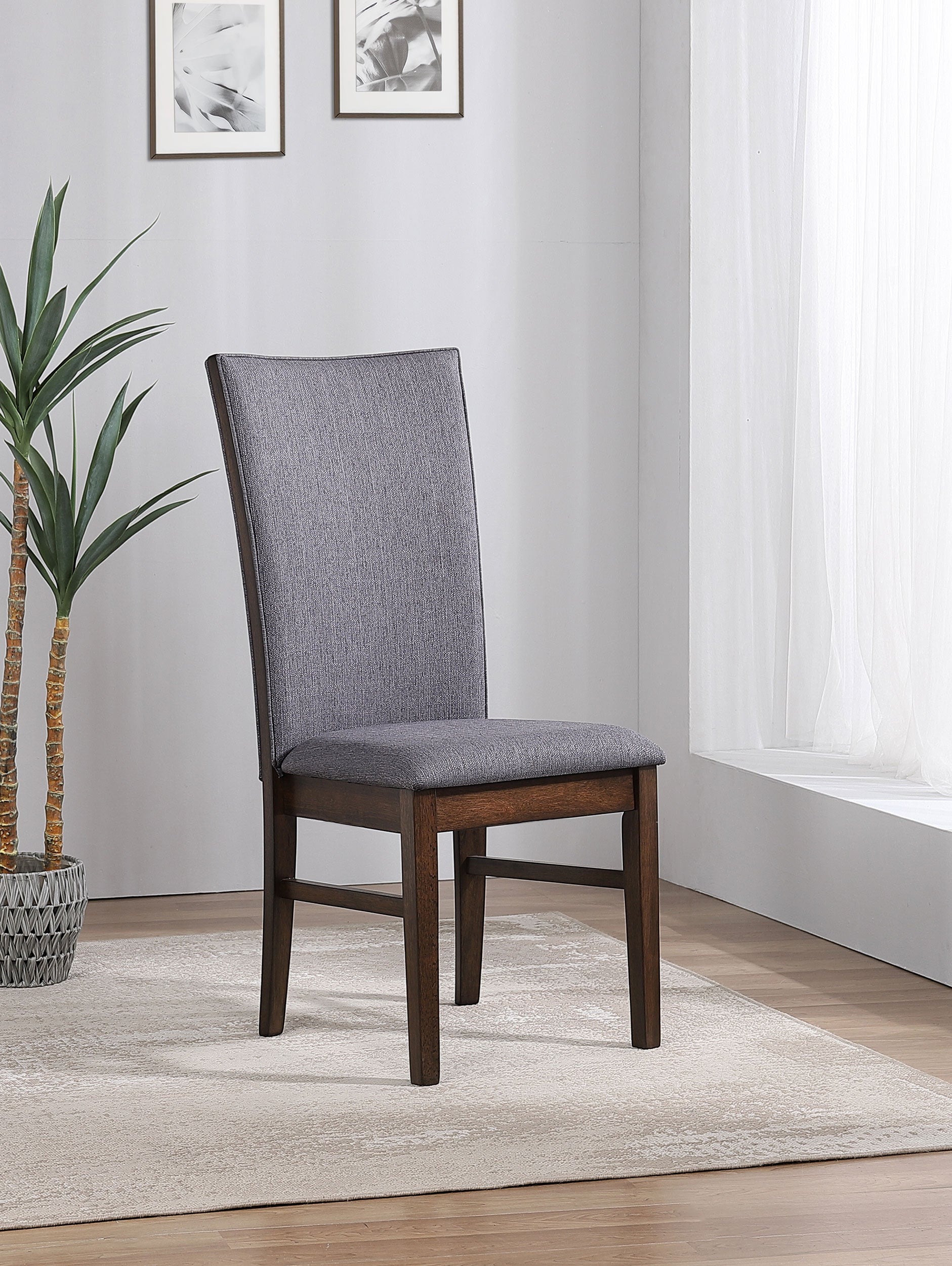 Sherwood Upholstered Dining Side Chair Grey (Set of 2) — view 2