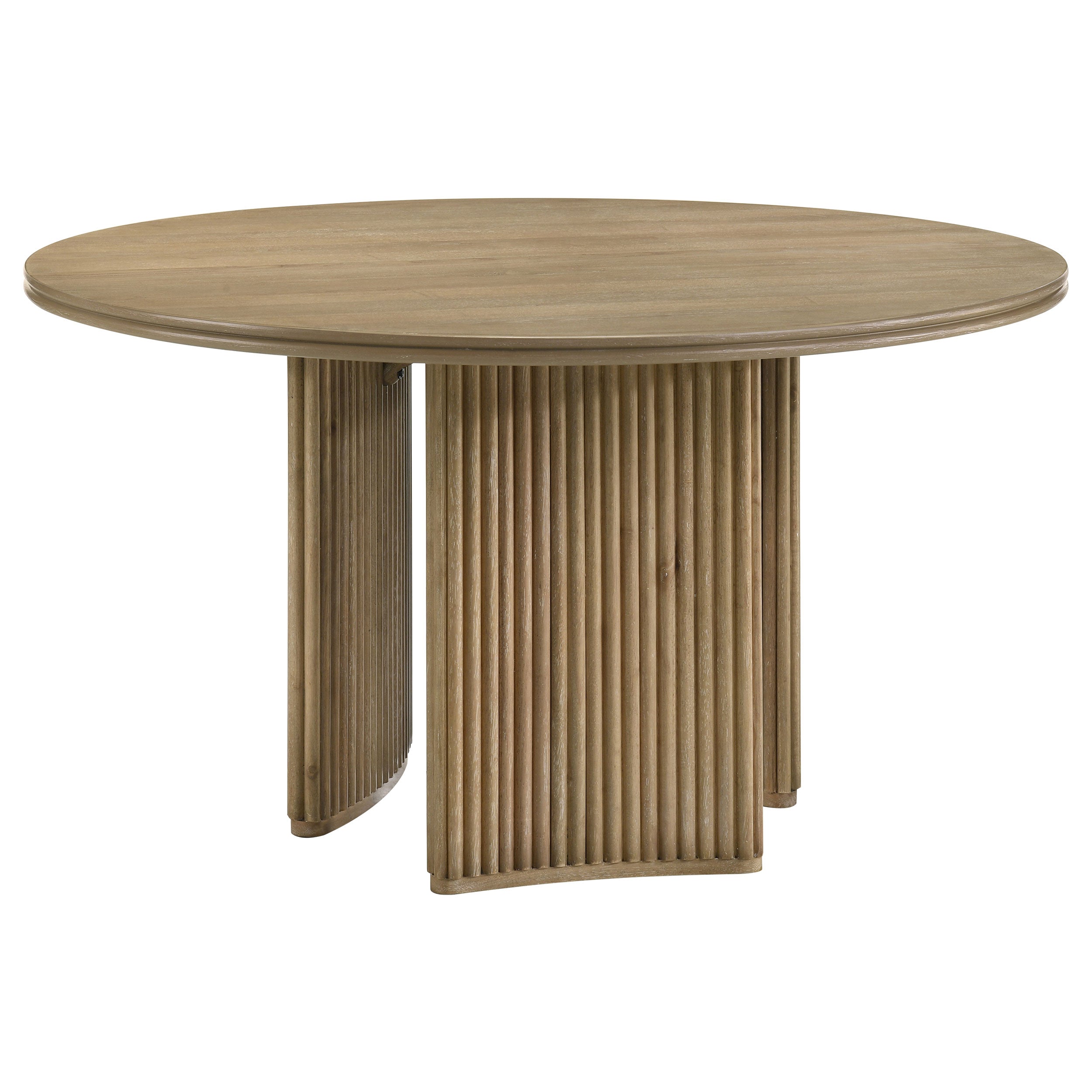 Adina 5-piece Round Dining Table Set Distressed Light Brown — view 3