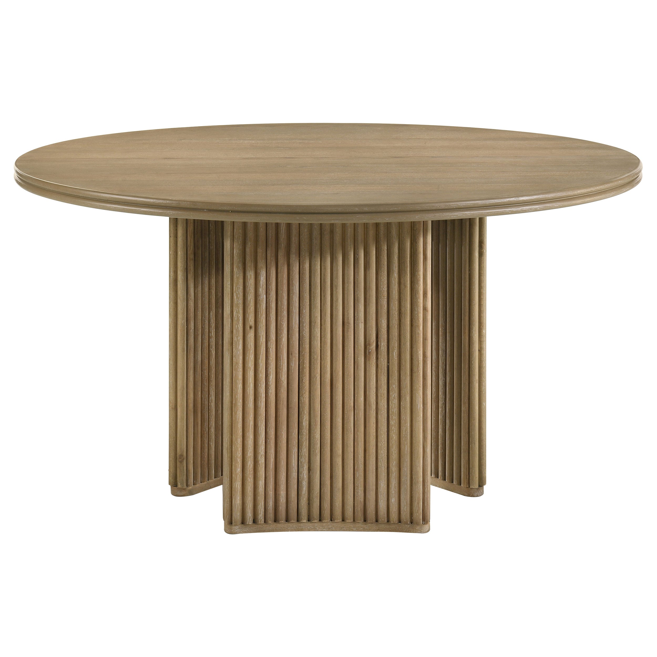 Adina 5-piece Round Dining Table Set Distressed Light Brown — view 5