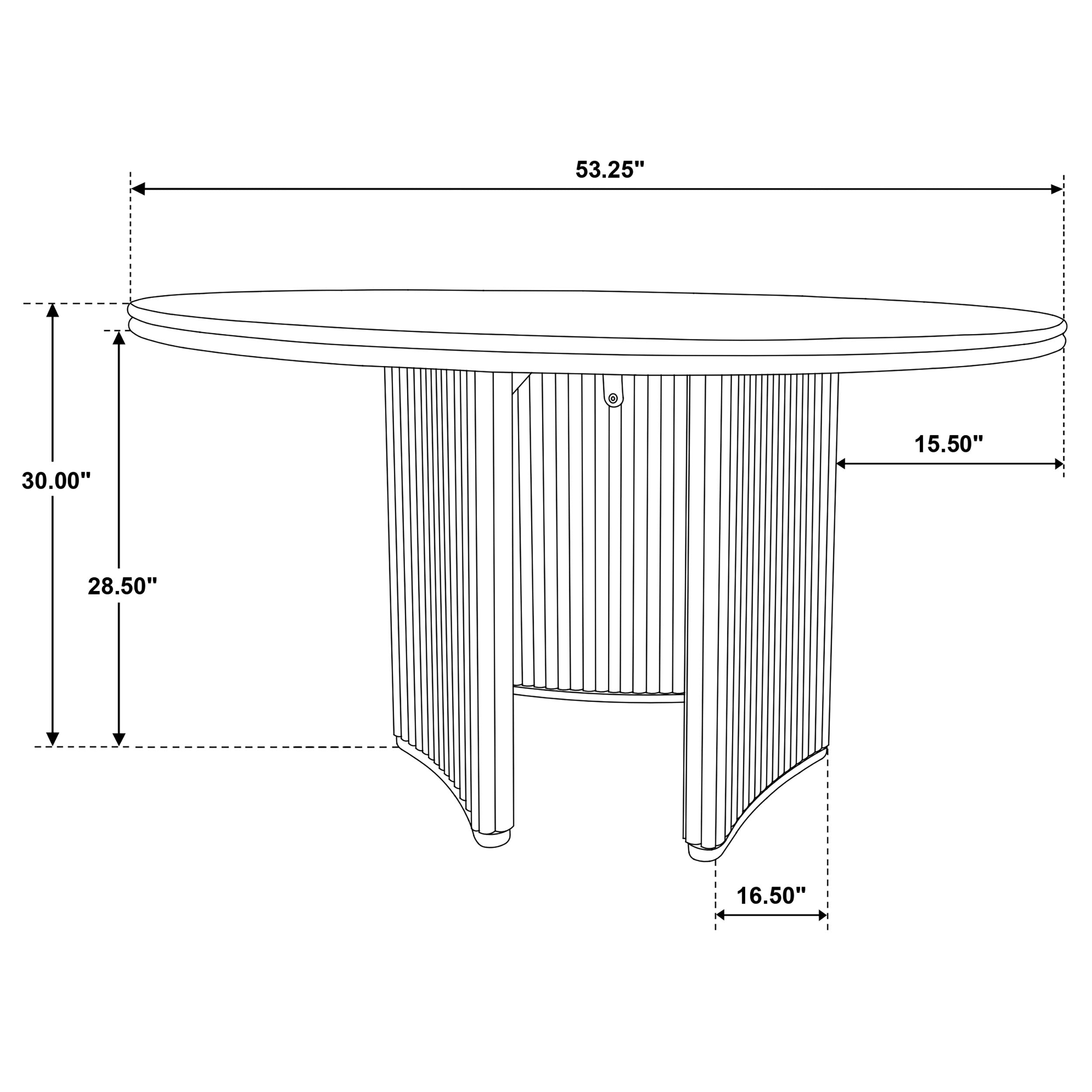Adina 53-inch Round Wood Dining Table Distressed Light Brown — view 8