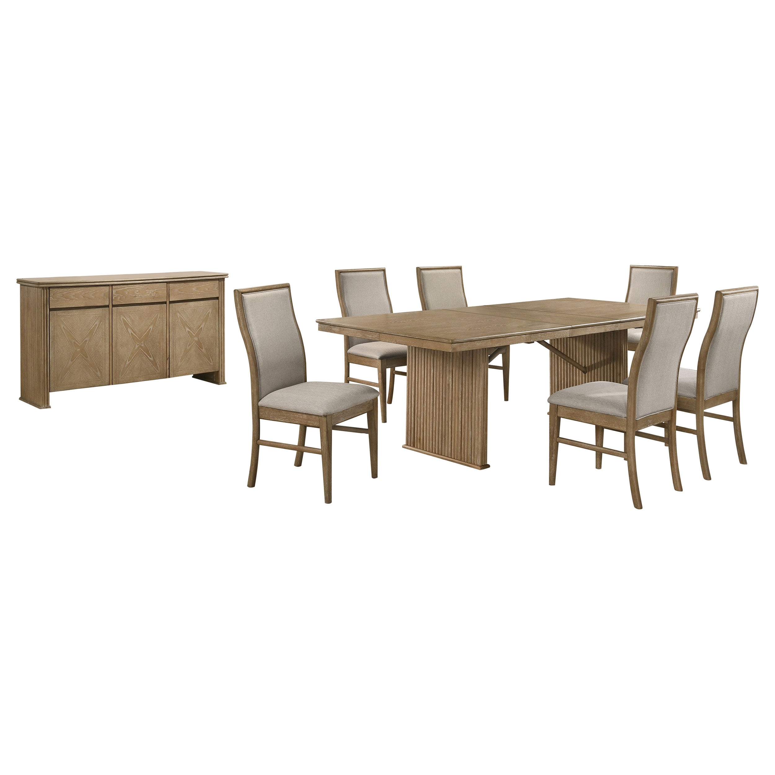 Adina 8-piece Extension Dining Set Distressed Light Brown — view 2