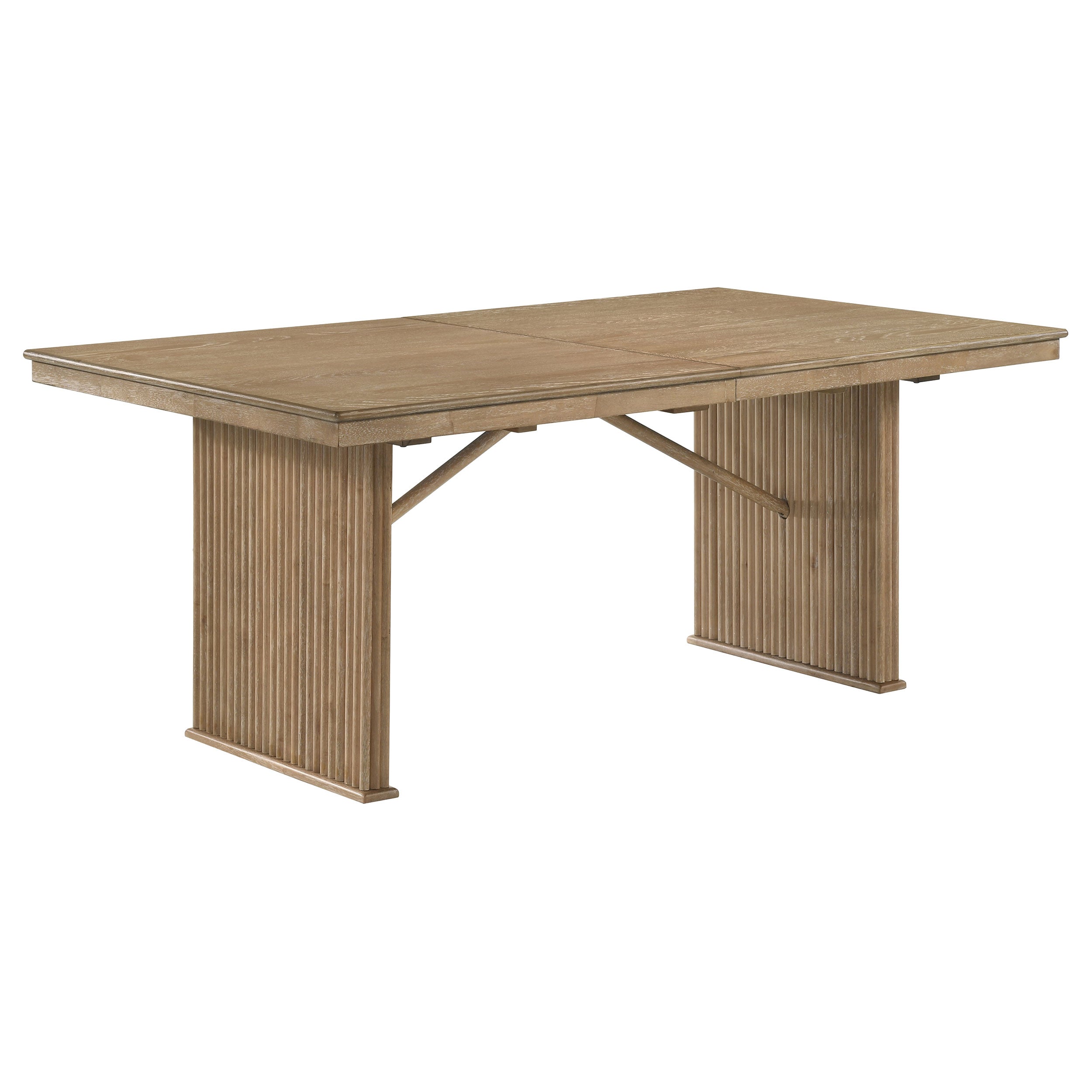 Adina 89-inch Extension Dining Table Distressed Light Brown — view 3