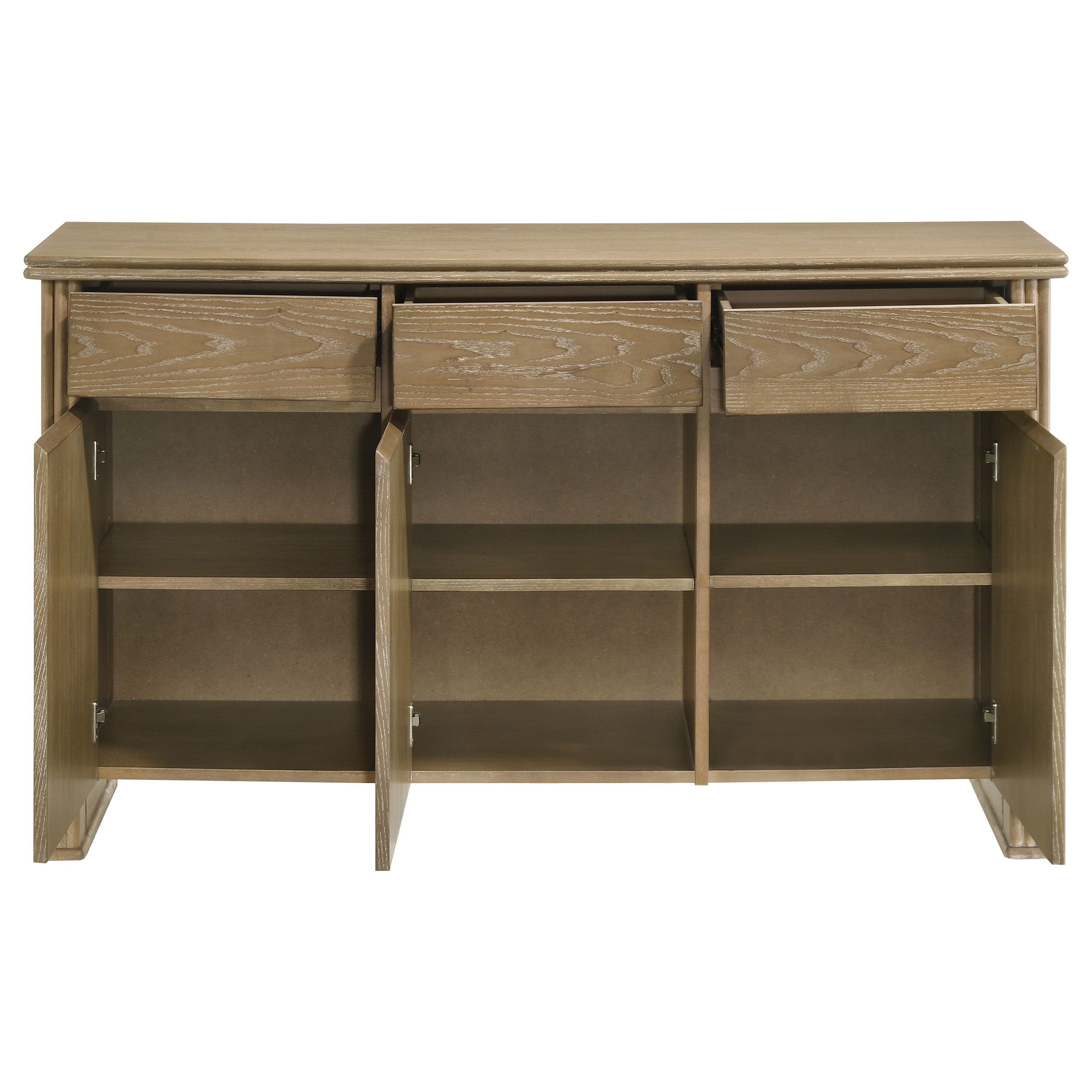Adina 3-door 59-inch Sideboard Server Distressed Light Brown — view 4