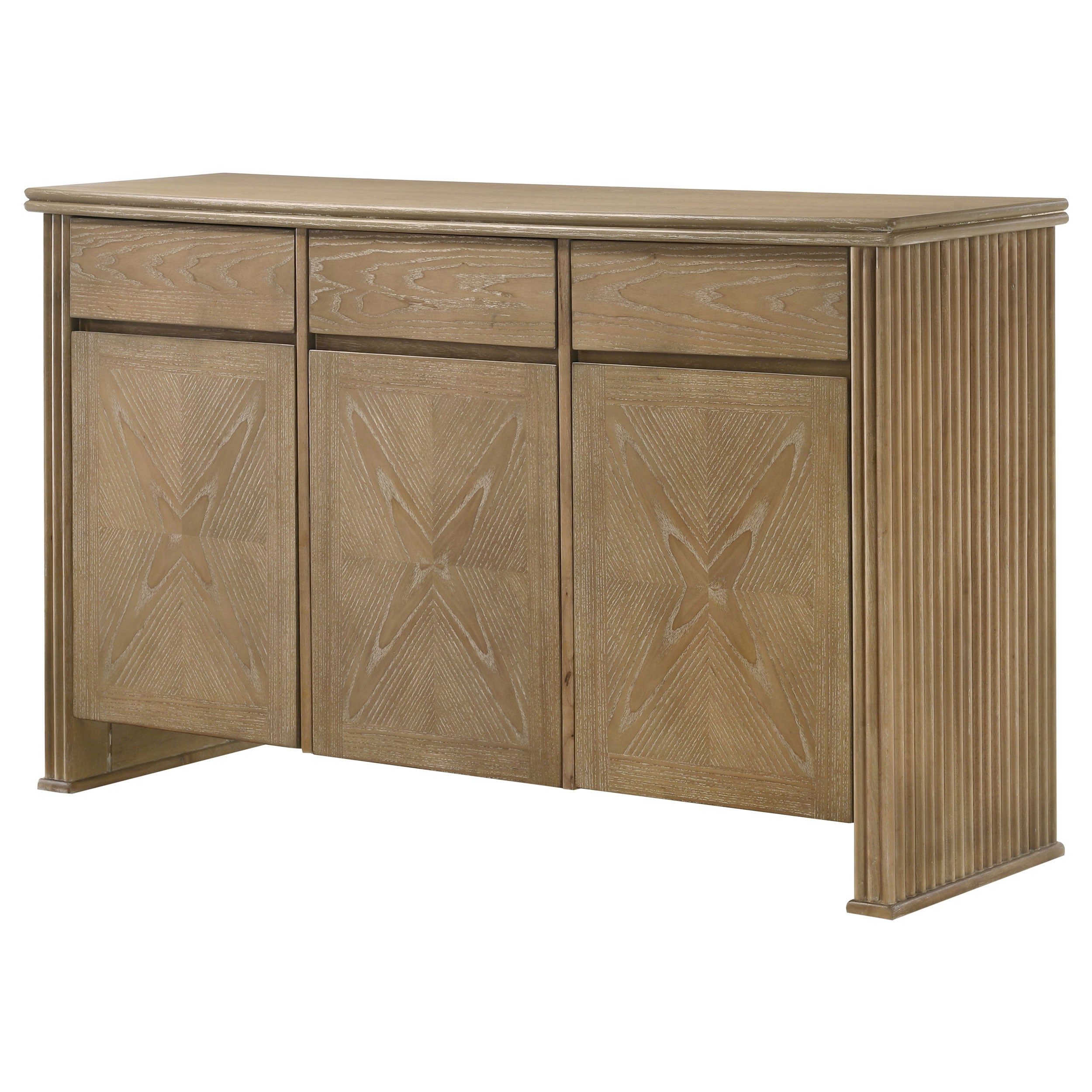 Adina 3-door 59-inch Sideboard Server Distressed Light Brown — view 5