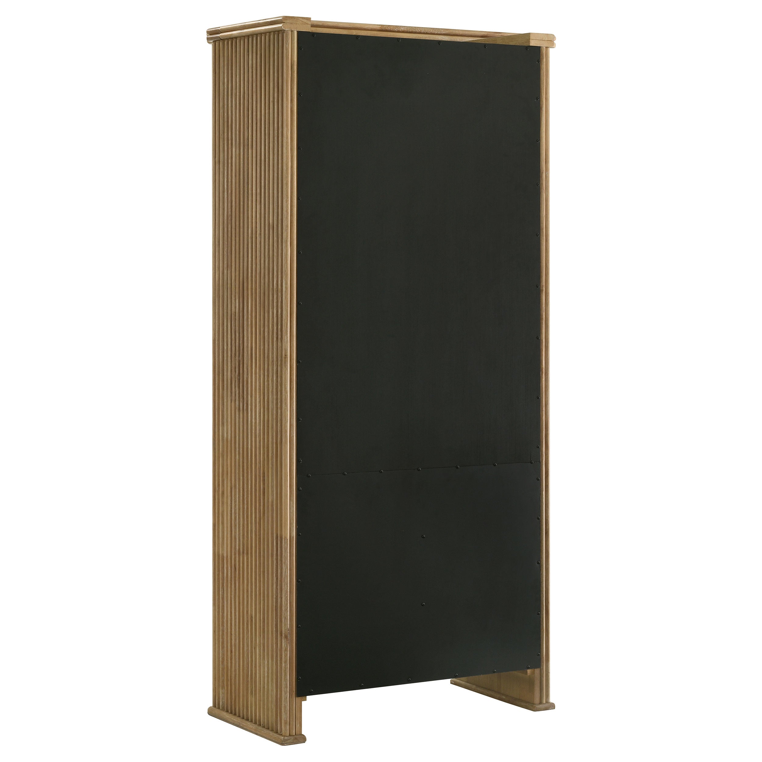 Adina 77-inch Tall Display Cabinet Distressed Light Brown — view 8
