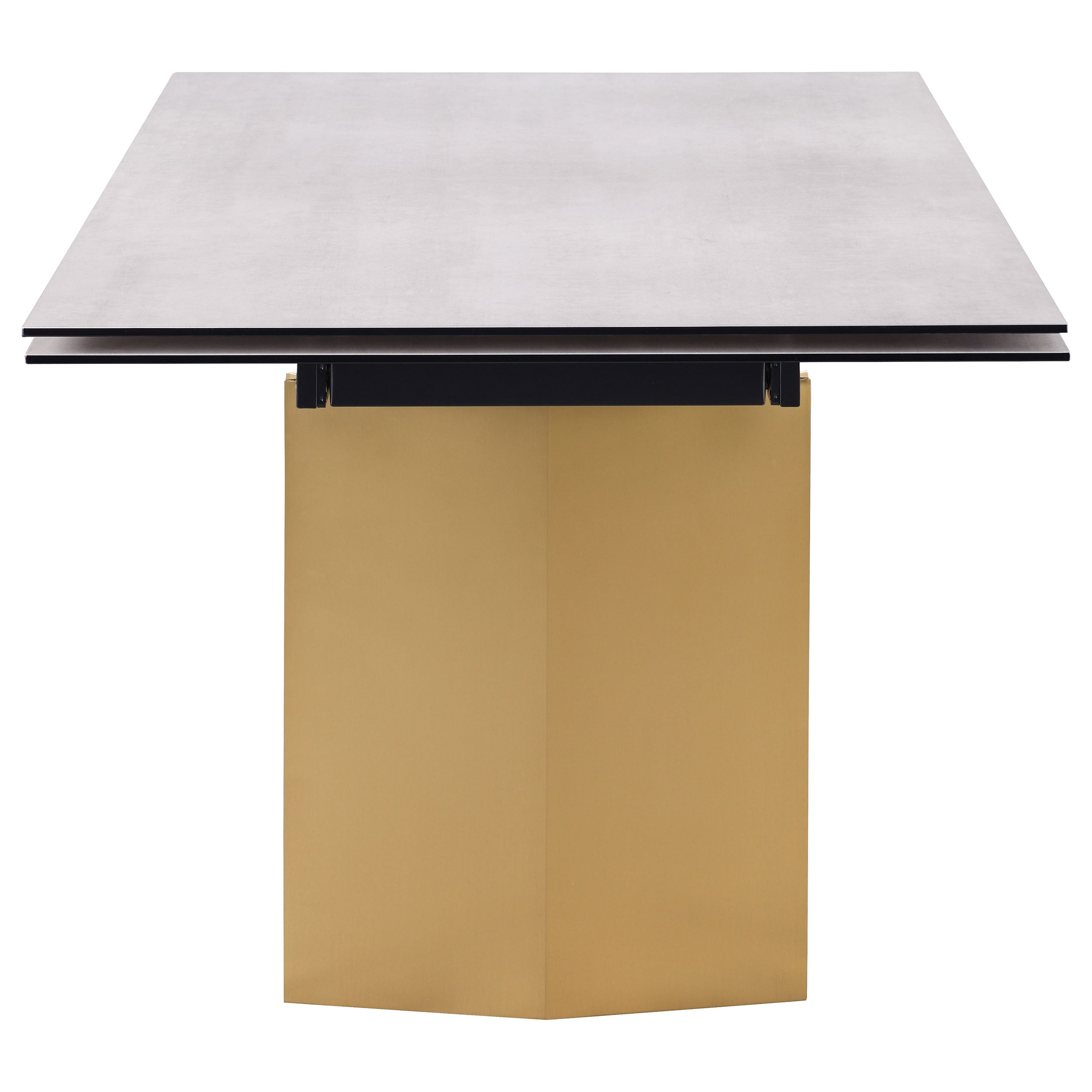 Vesa 97-inch Glass Top Extension Dining Table Beige — view 7