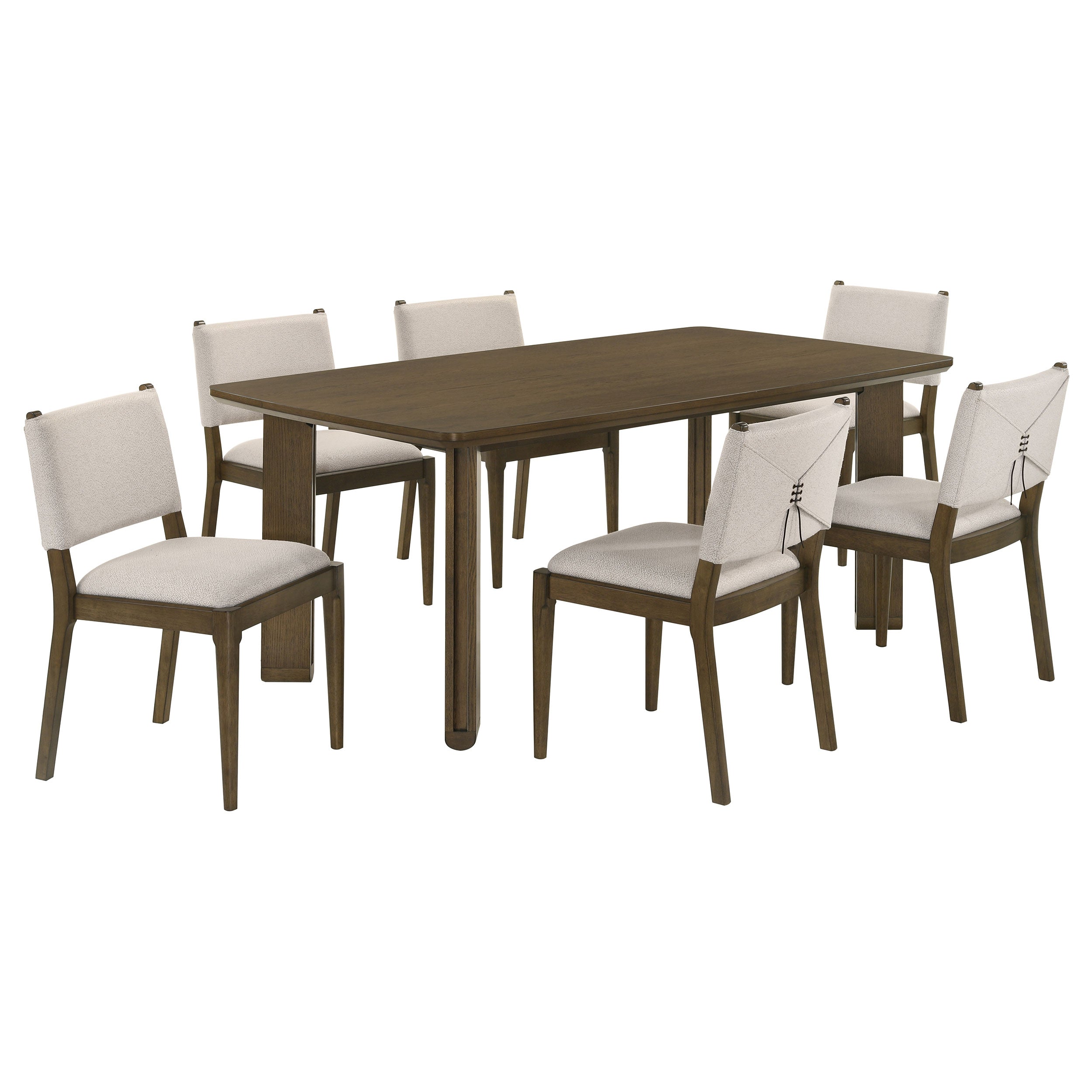 Ottowa 7-piece Rectangular Wood Dining Room Table Set Brown — view 2