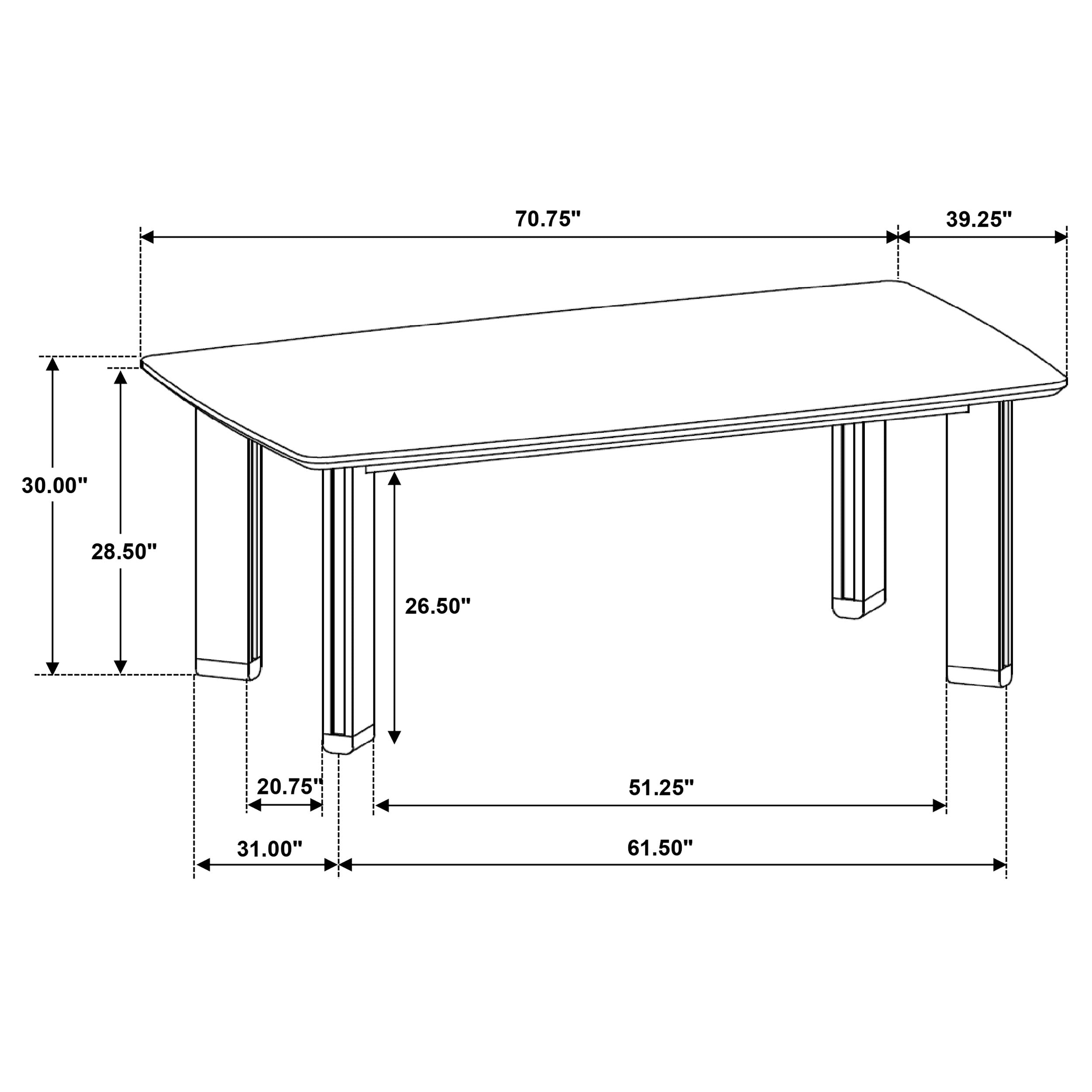 Ottowa 71-inch Rectangular Wood Dining Table Brown — view 9