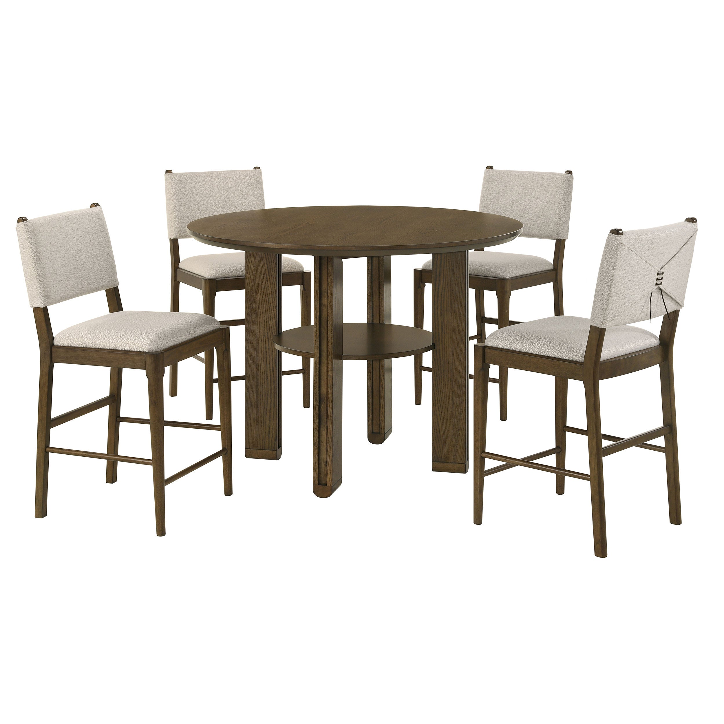 Ottowa 5-piece Round Counter Height Dining Room Set Brown — view 2