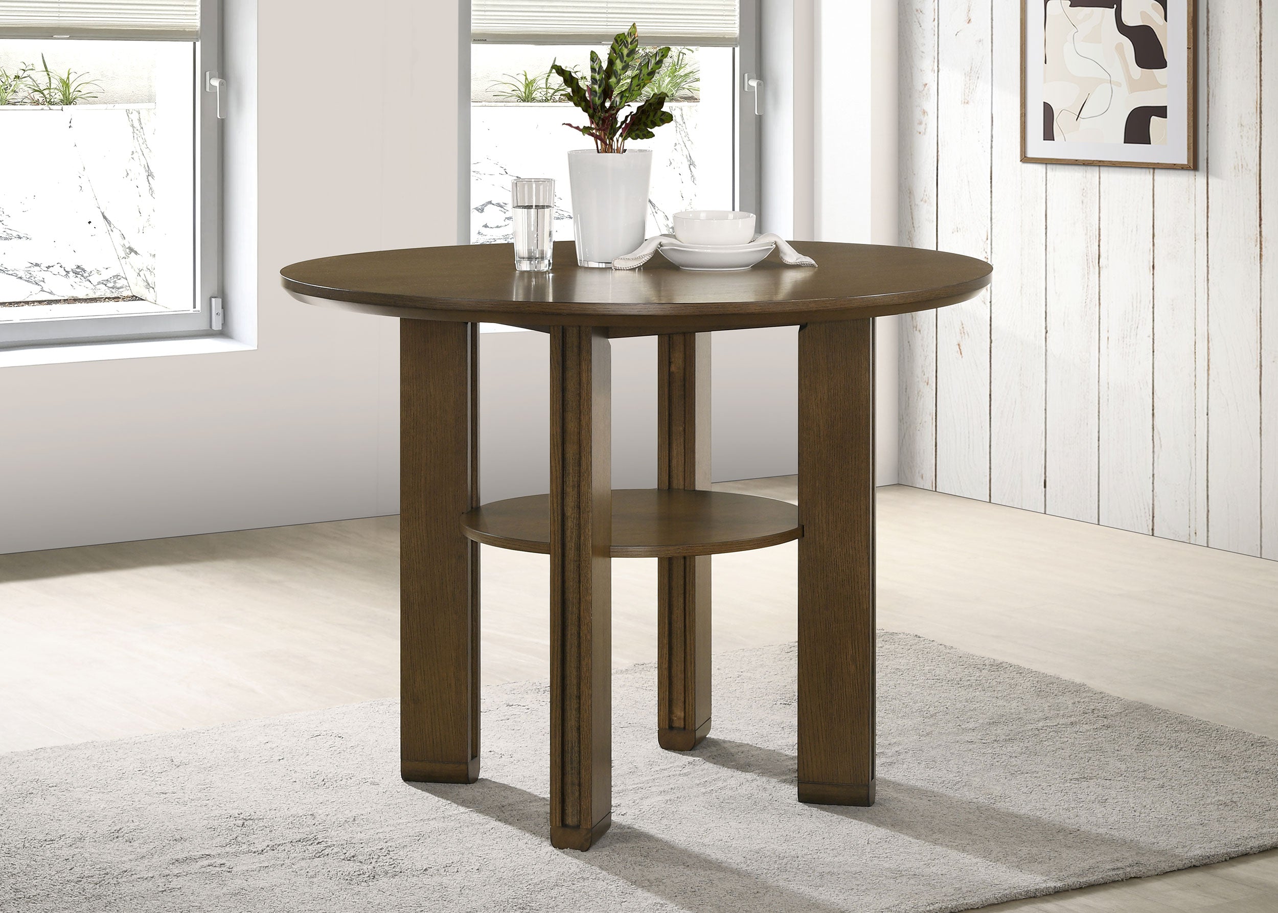 Ottowa 47-inch Round Counter Height Dining Table Brown — view 2