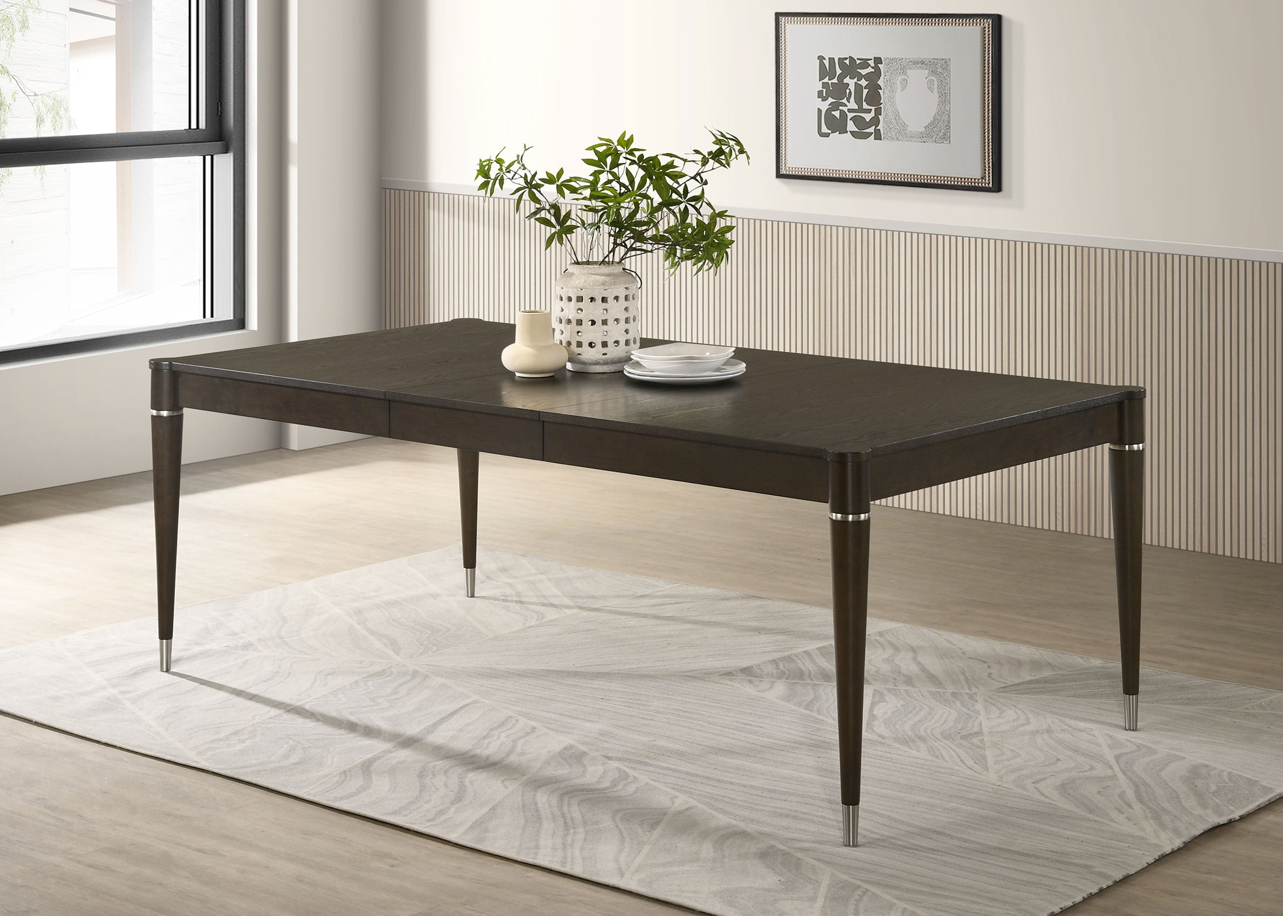 Reseda 81-inch Extension Leaf Dining Table Ash Brown — view 2