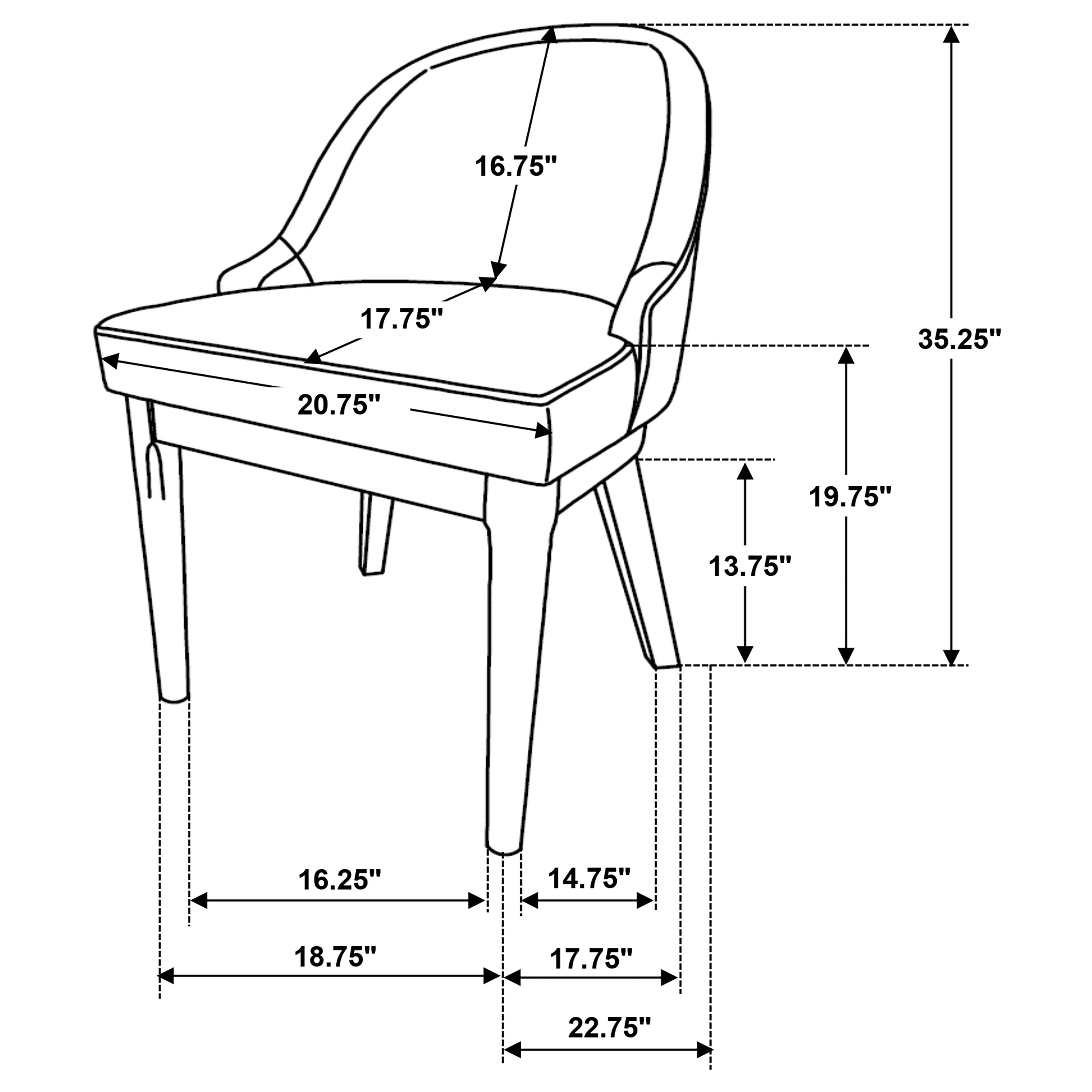 Reseda Upholstered Dining Side Chair Beige (Set of 2) — view 13