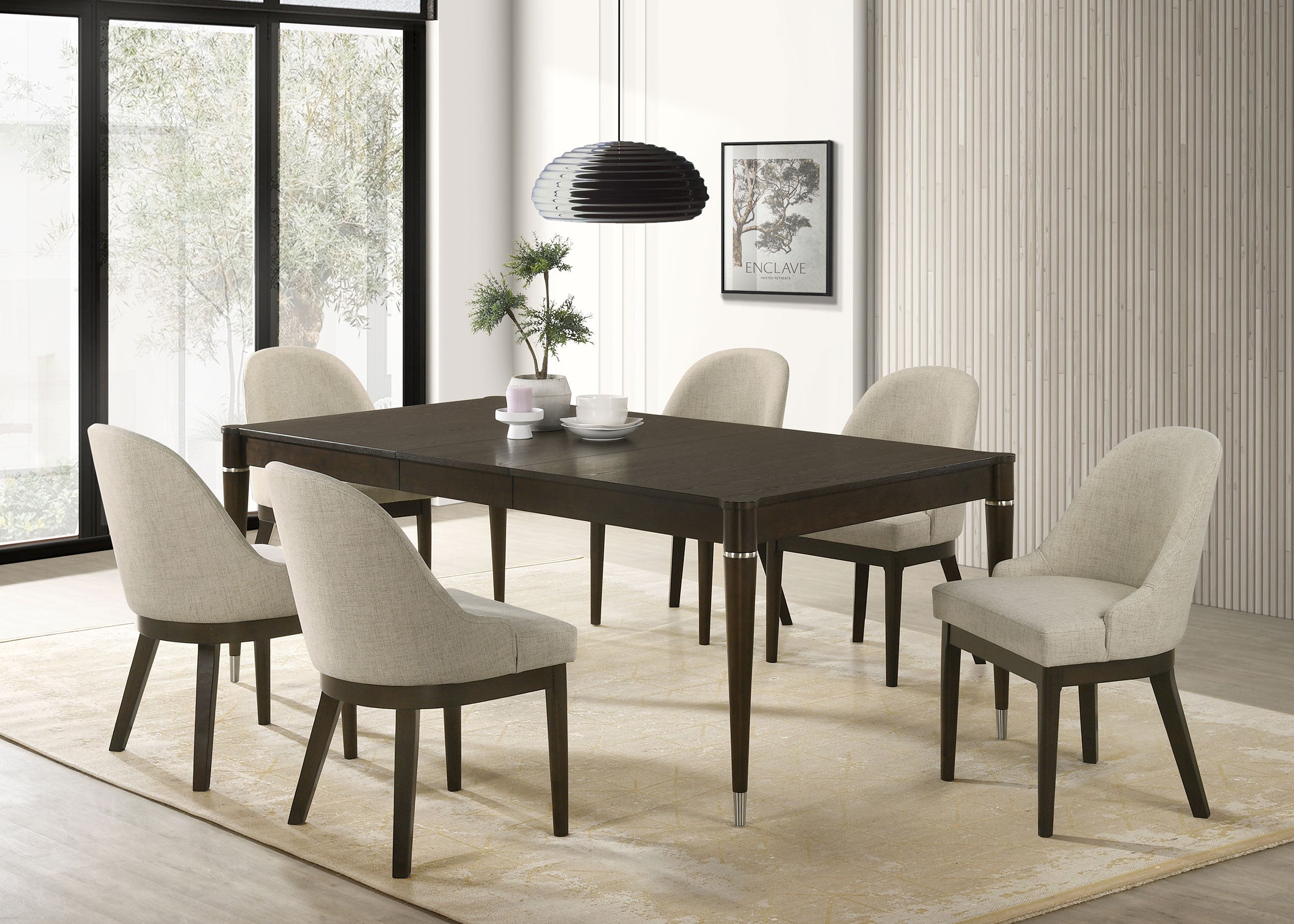 Reseda Upholstered Dining Side Chair Beige (Set of 2) — view 14