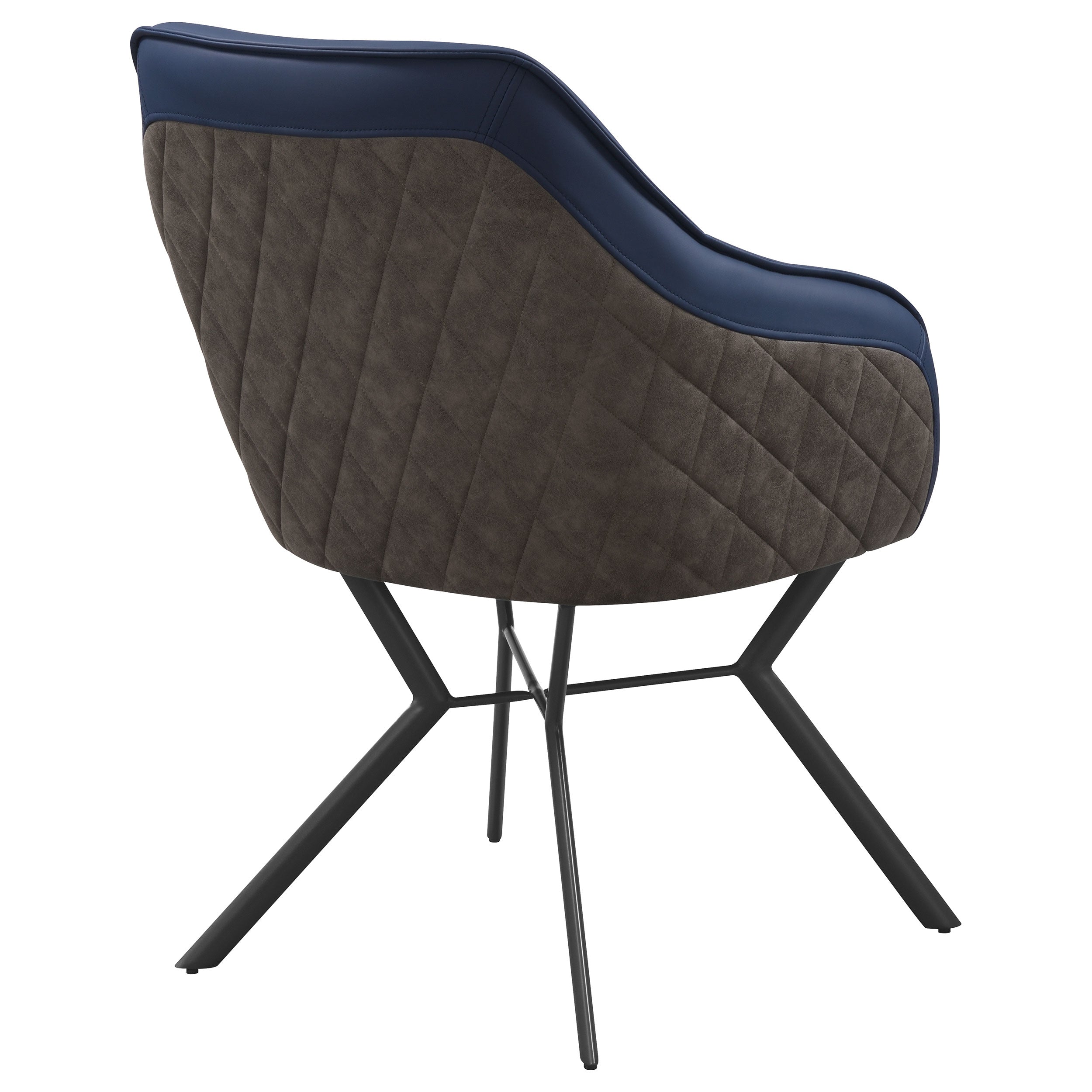 Mayer Upholstered Dining Arm Chair Blue and Brown (Set of 2) — view 8