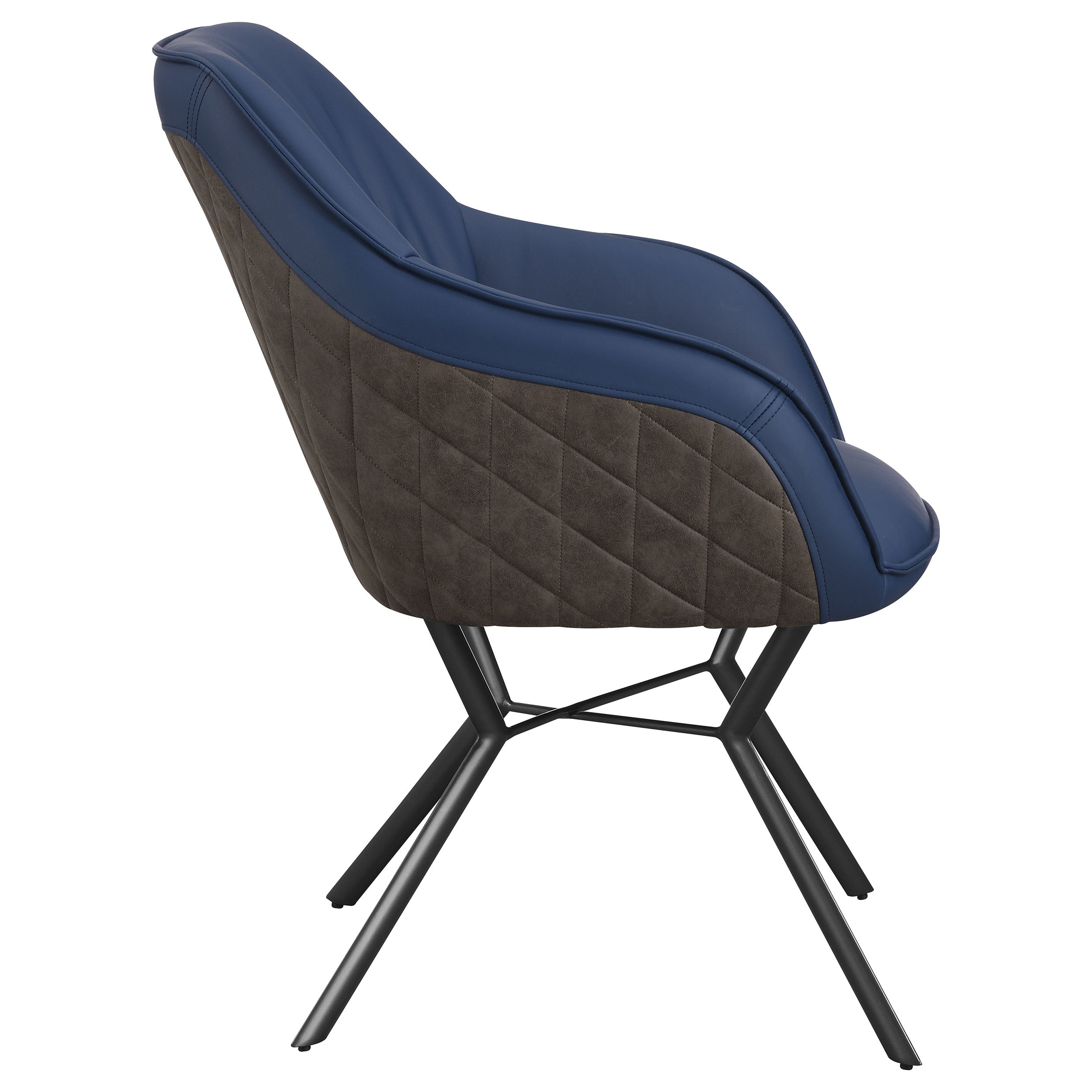 Mayer Upholstered Dining Arm Chair Blue and Brown (Set of 2) — view 9