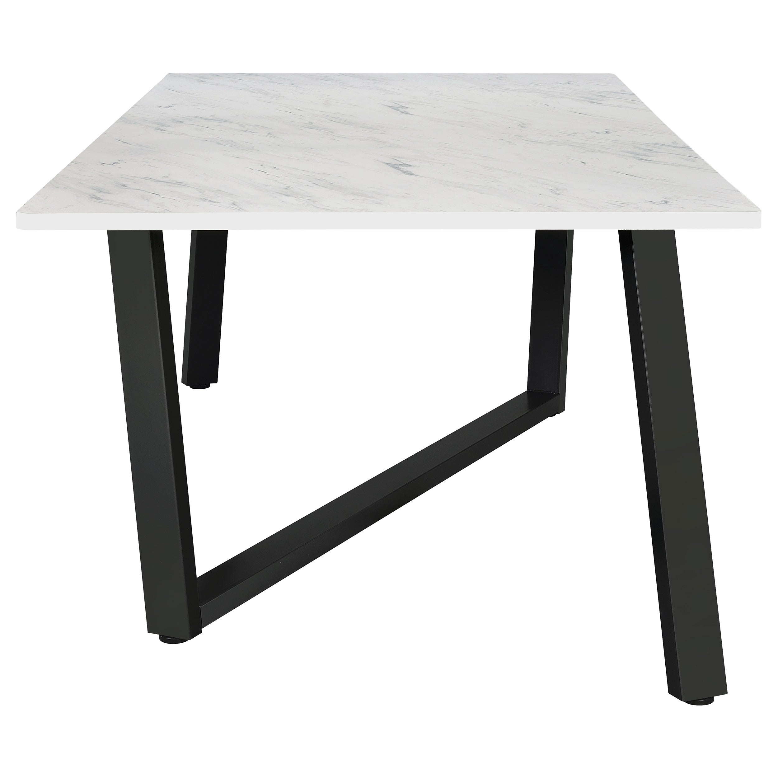 Mayer Rectangular 87-inch Faux Marble Dining Table White — view 4