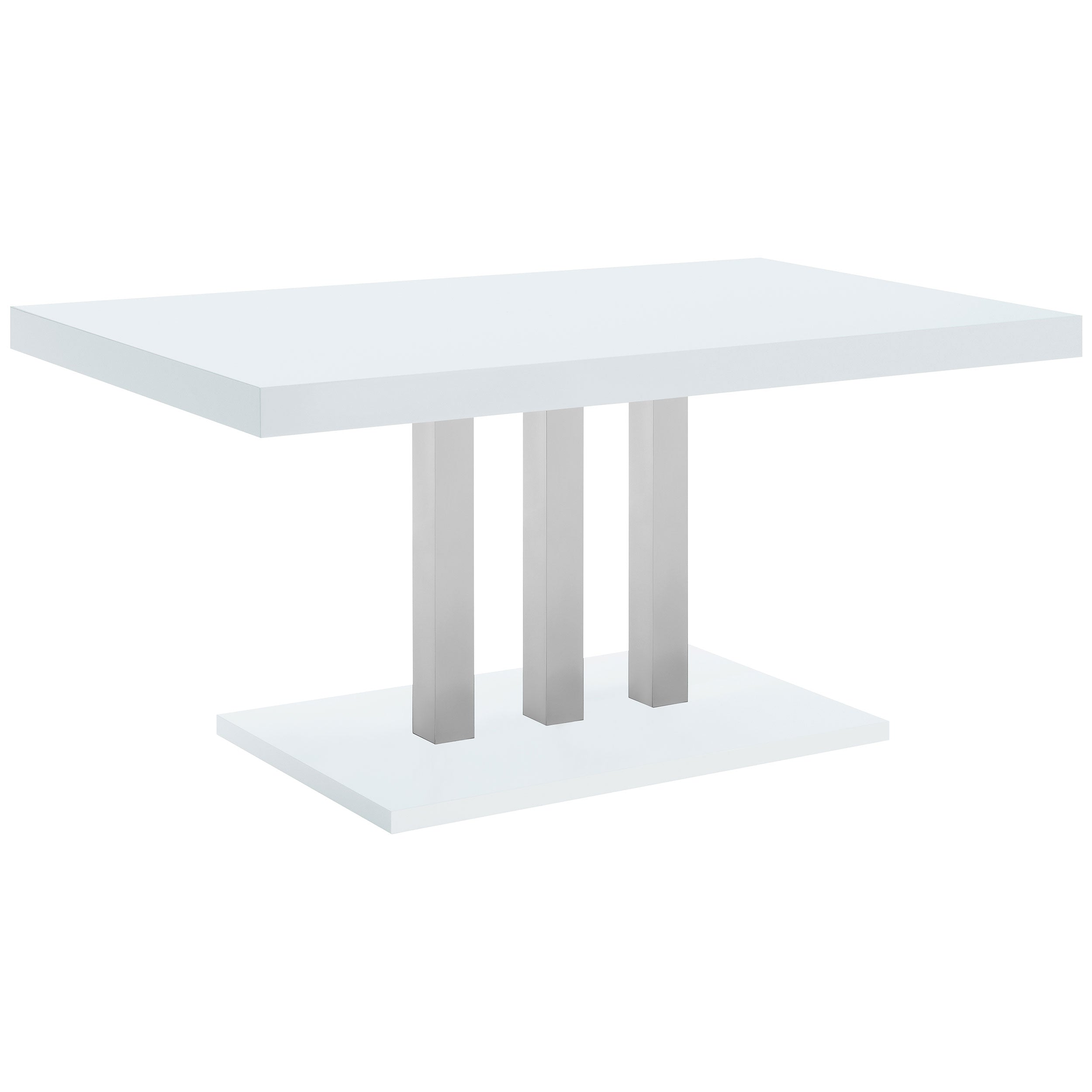 Brooklyn Rectangular 63-inch Dining Table White High Gloss — view 1