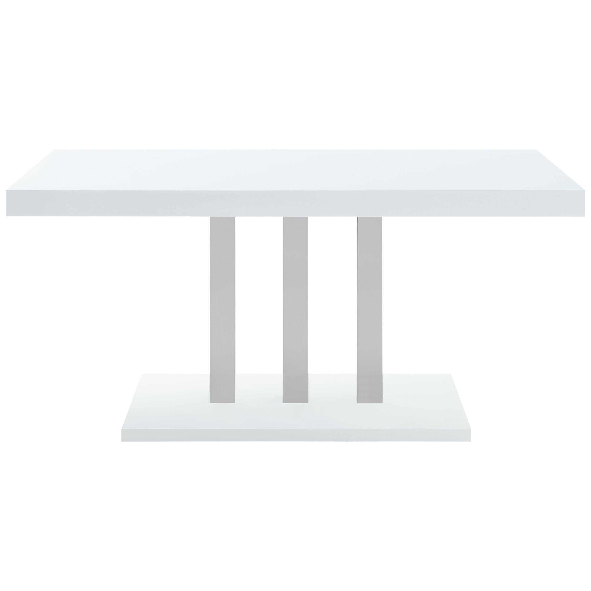 Brooklyn Rectangular 63-inch Dining Table White High Gloss — view 3