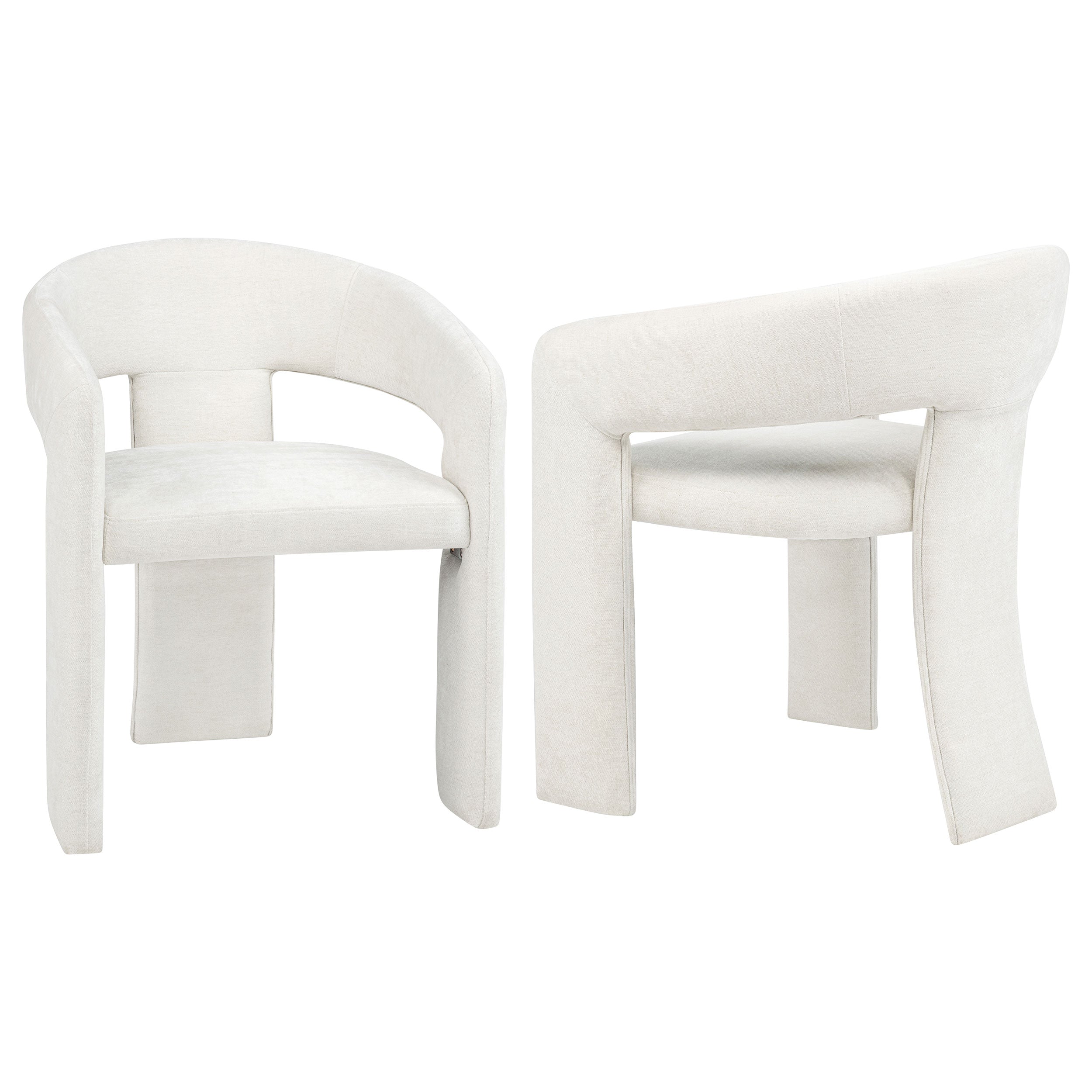 Carlow Upholstered Dining Arm Chair White (Set of 2) — view 1