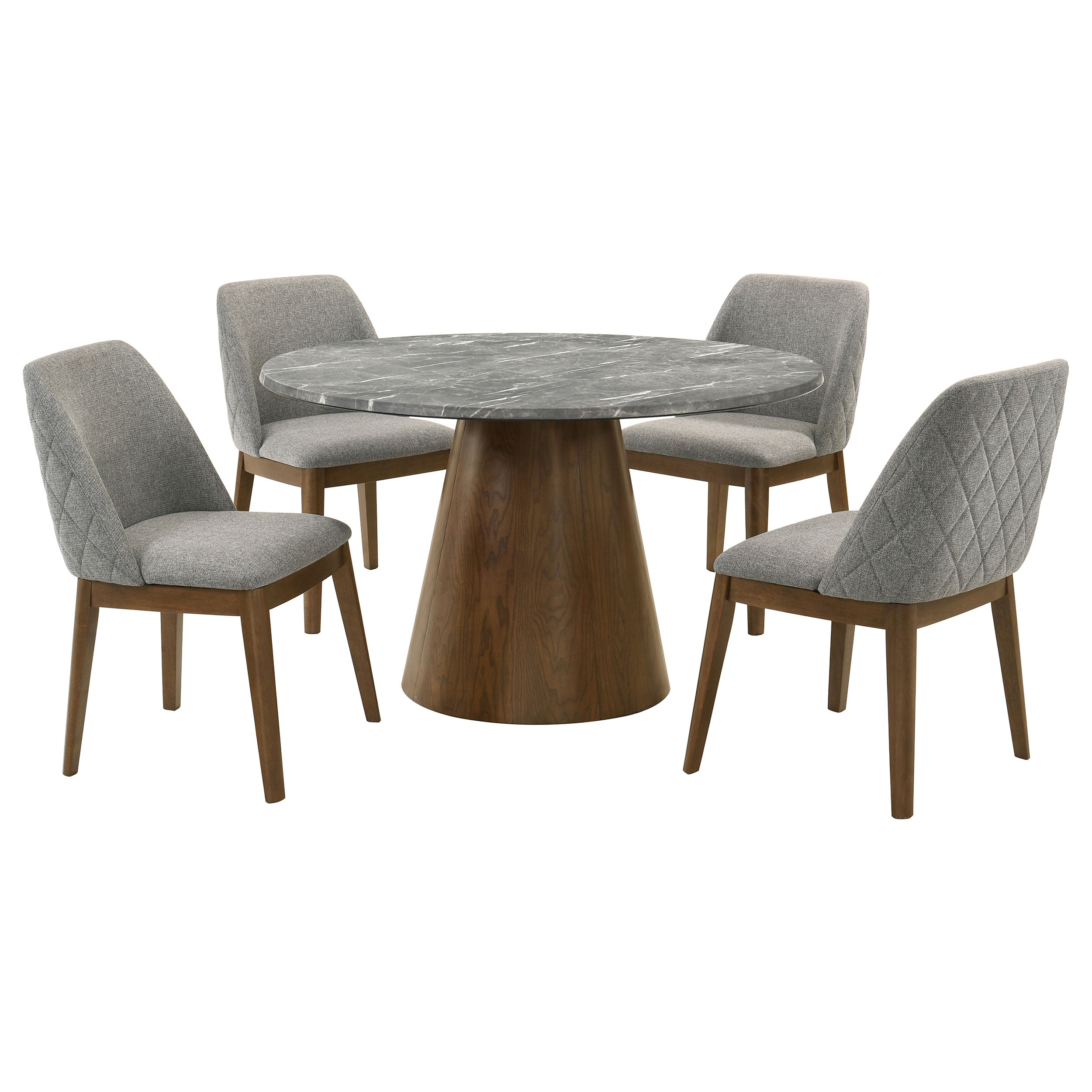 Franklin 5-piece 50-inch Round Dining Table Set Grey and Dark Oak — view 2