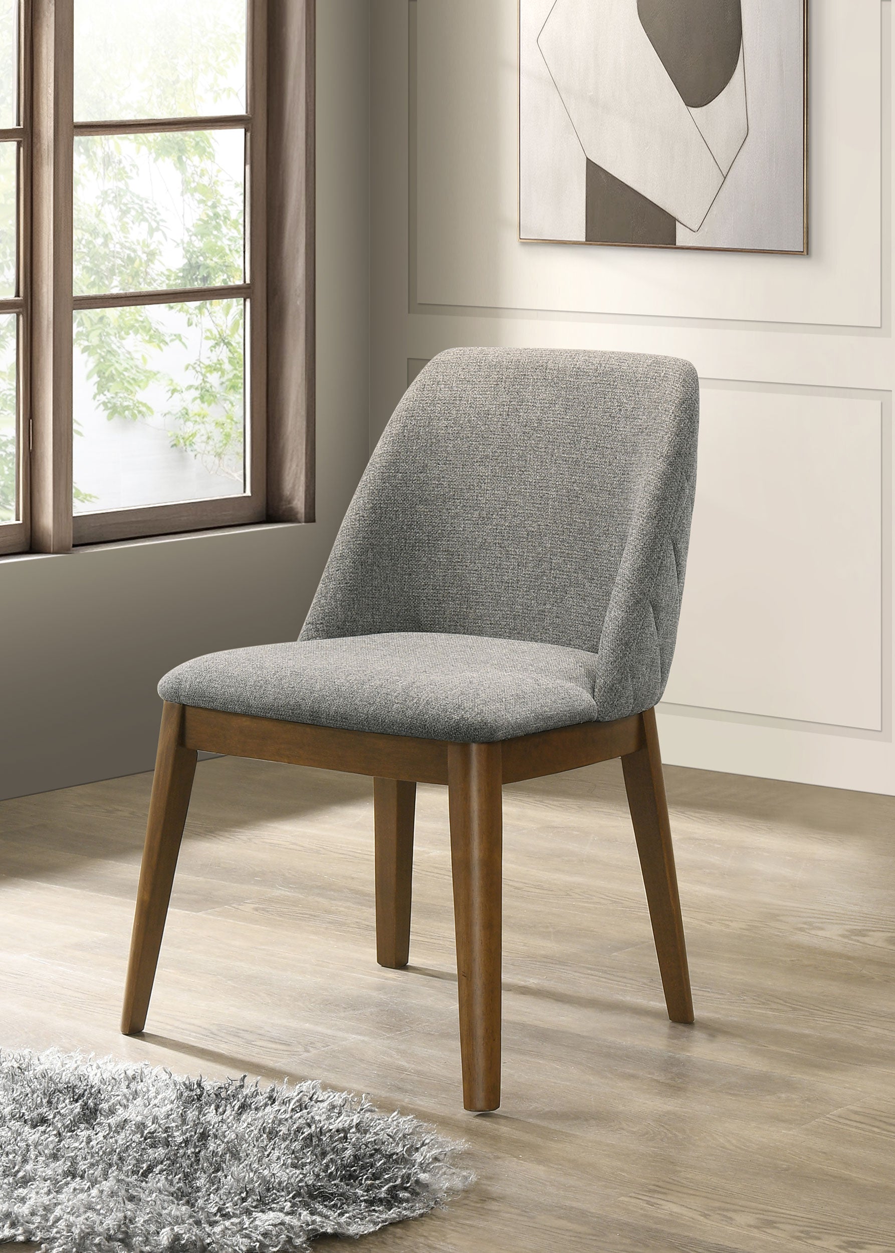 Franklin Upholstered Dining Side Chair Grey (Set of 2) — view 2